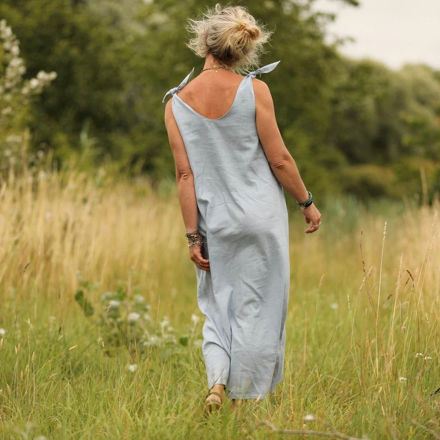 Robe Laëtitia - lin bleu doux - Image 5