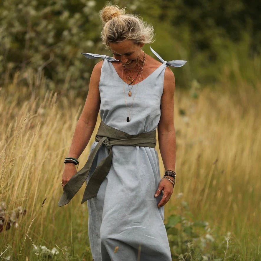 Robe Laëtitia - lin bleu doux - Image 7