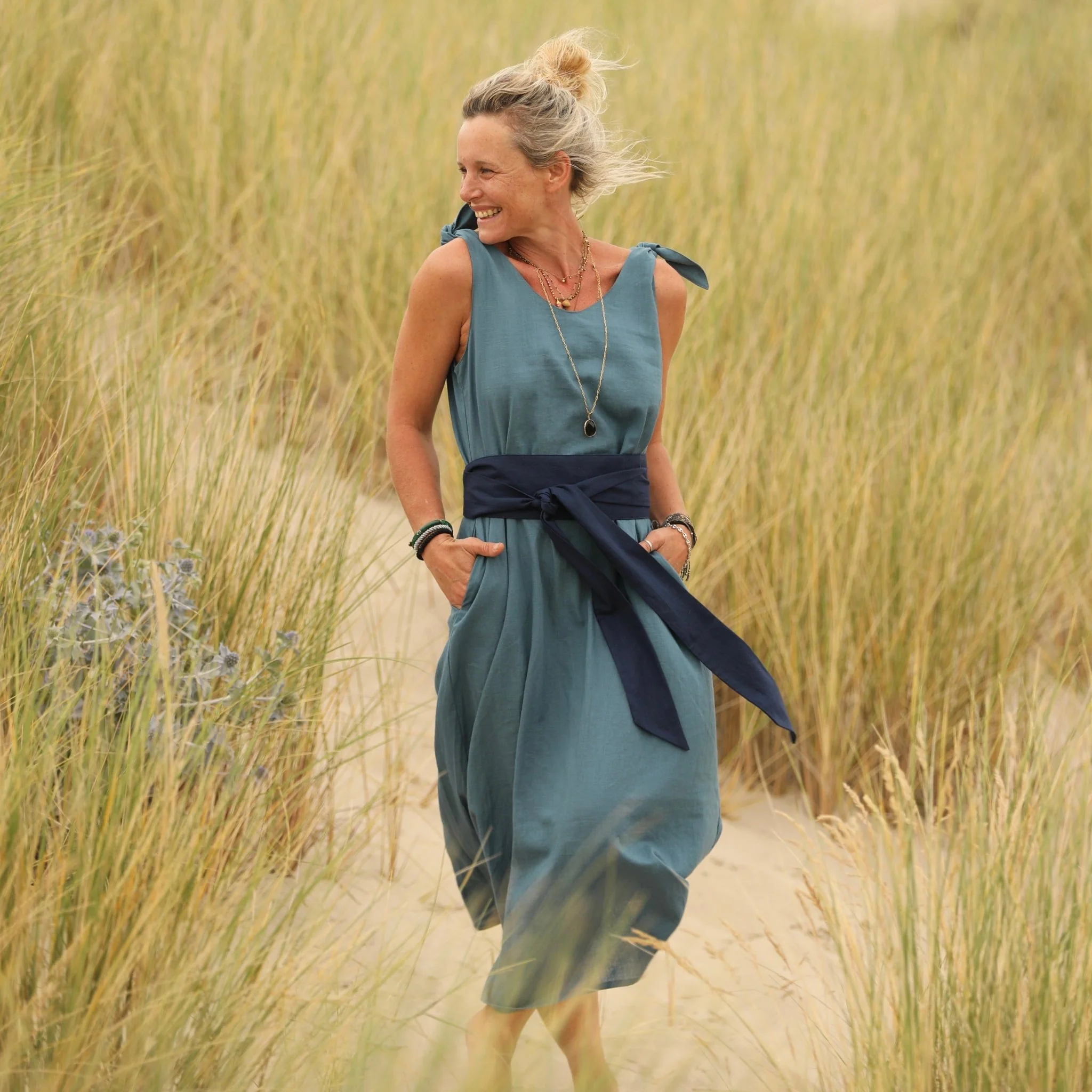 Robe Laëtitia - lin navy - Image 3