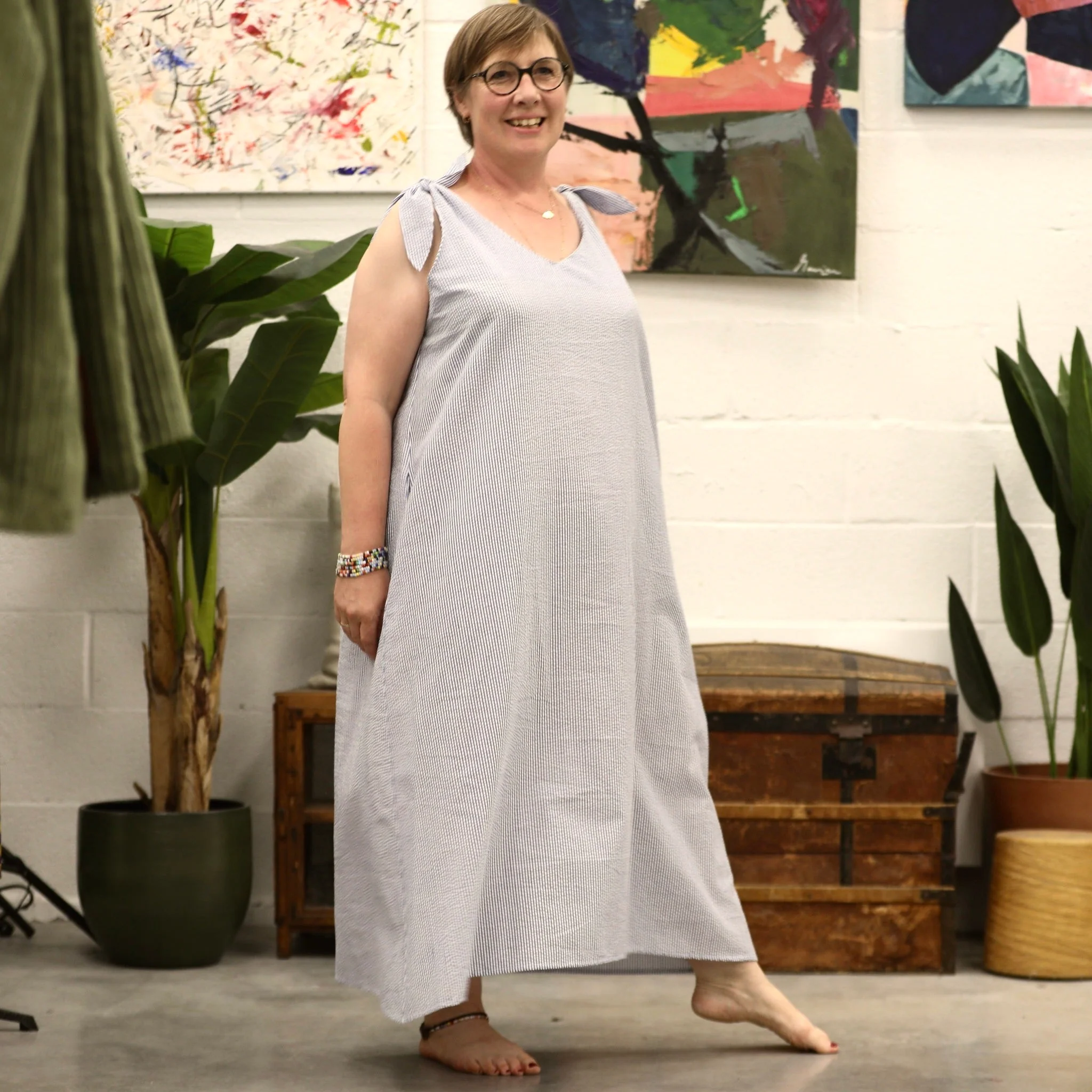 Robe Laëtitia - lin bleu majorelle - Image 13