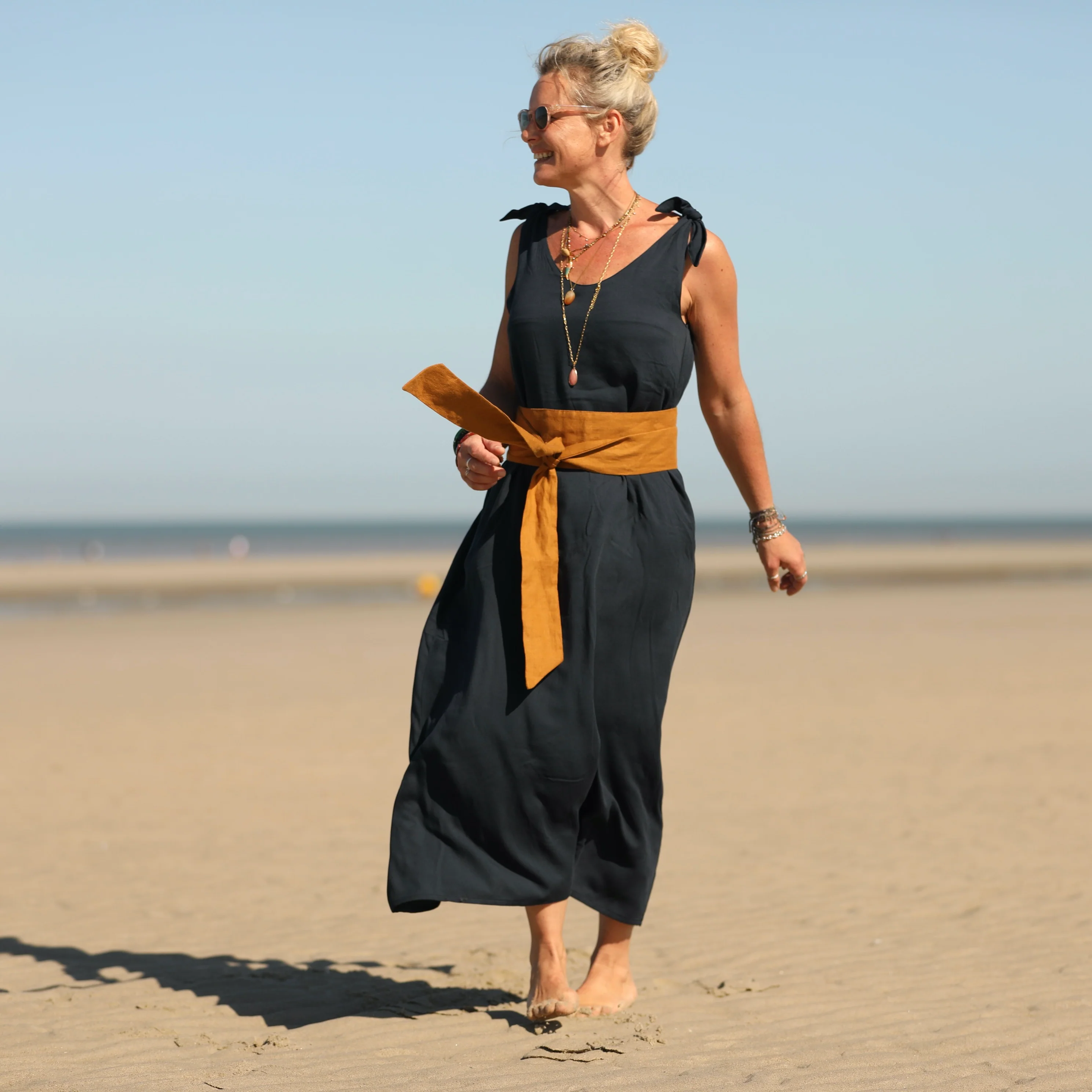 Robe Laëtitia - sergé de viscose bleu marine - Image 4
