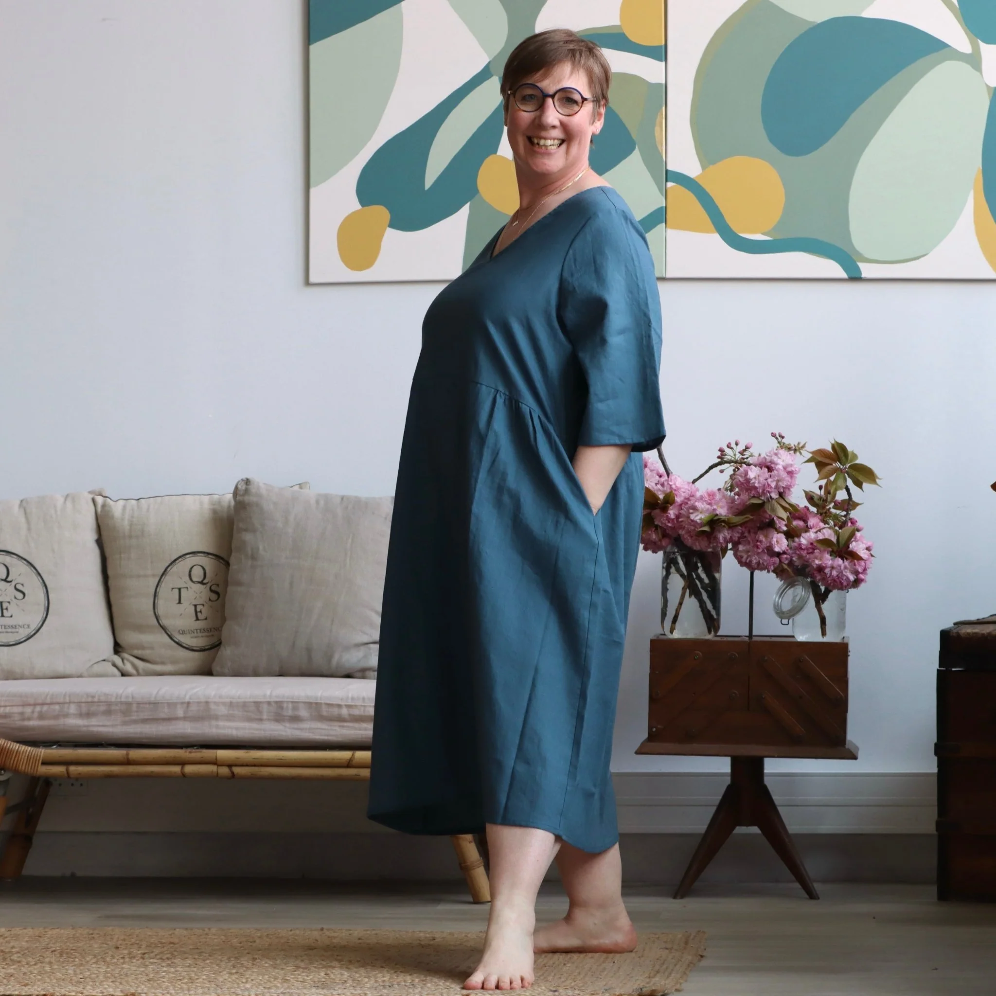 Prototype - Robe Lina - lin bleu navy - Image 4