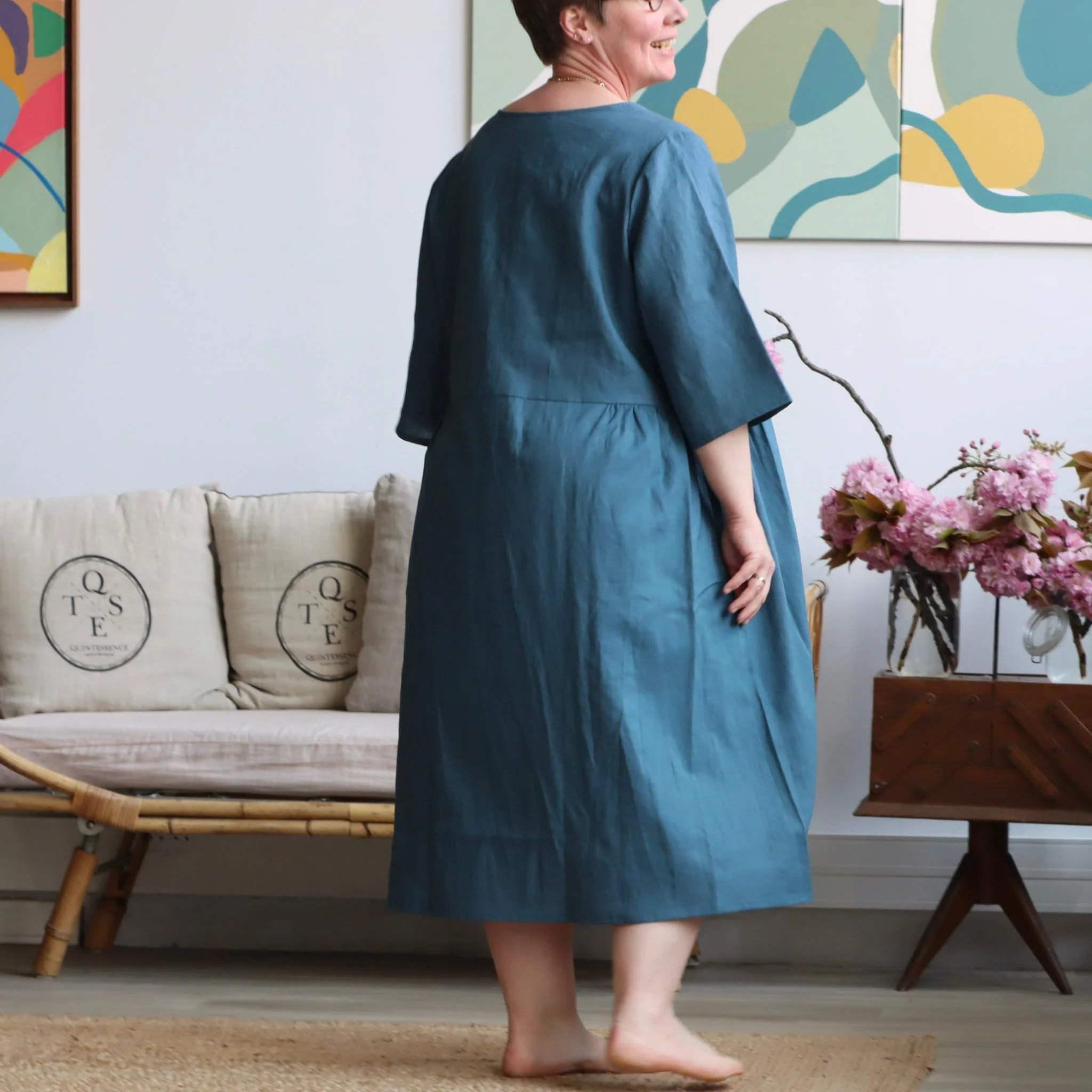 Prototype - Robe Lina - lin bleu navy - Image 6