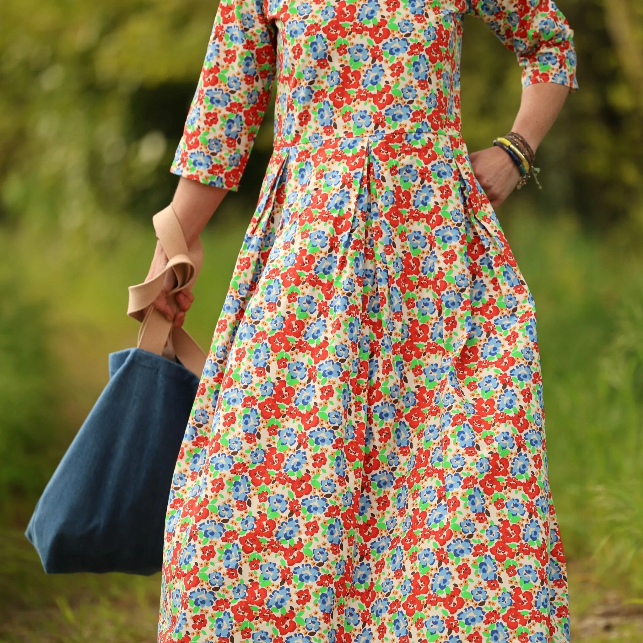 Robe Louisa manches 3/4 – Coton coquelicots - Image 11