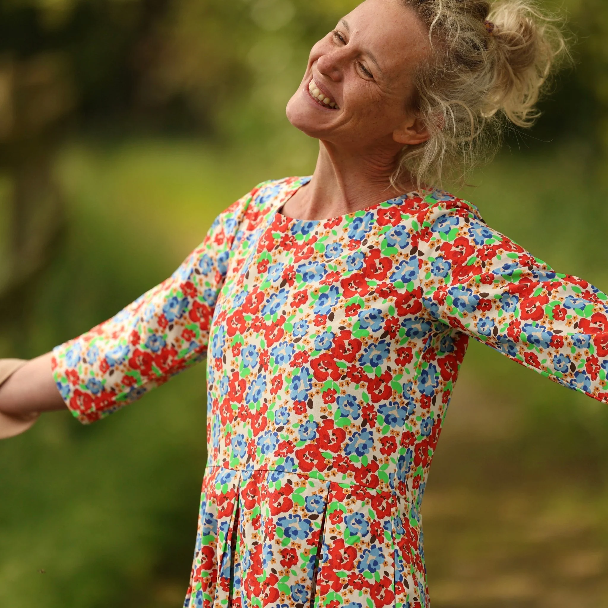 Robe Louisa manches 3/4 – Coton coquelicots - Image 4