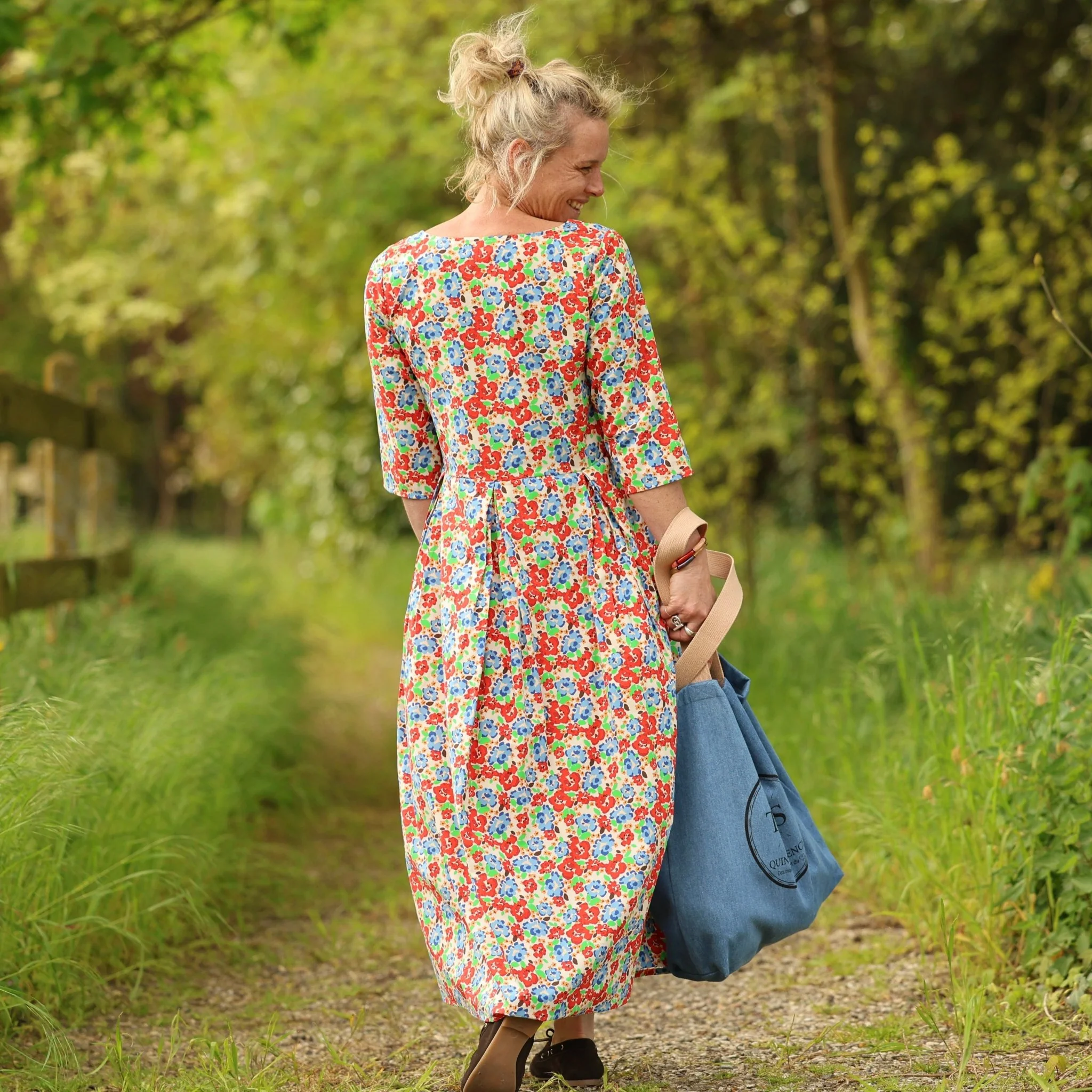 Robe Louisa manches 3/4 – Coton coquelicots - Image 5