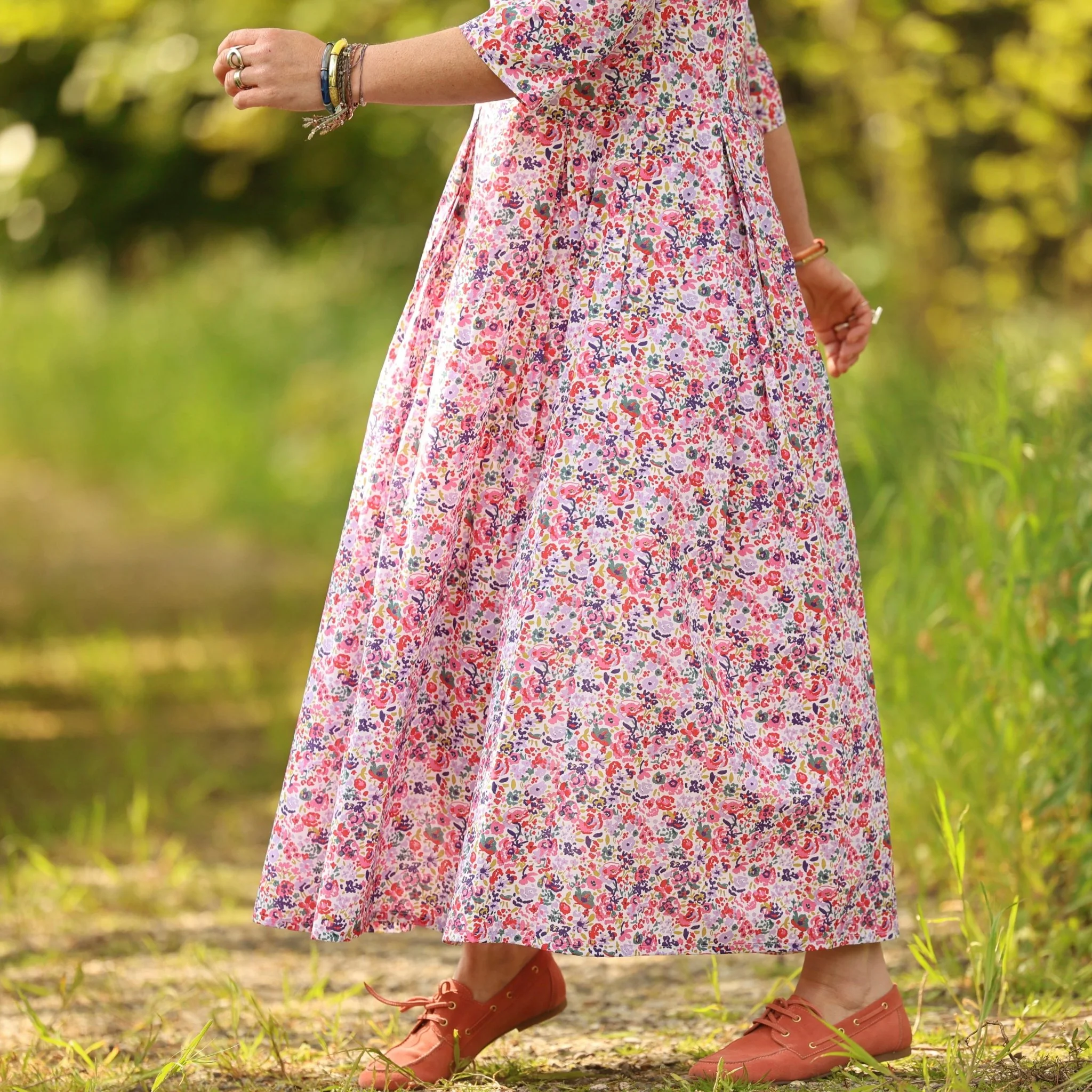 Robe Louisa manches 3/4 – Coton floral impressionniste - Image 5