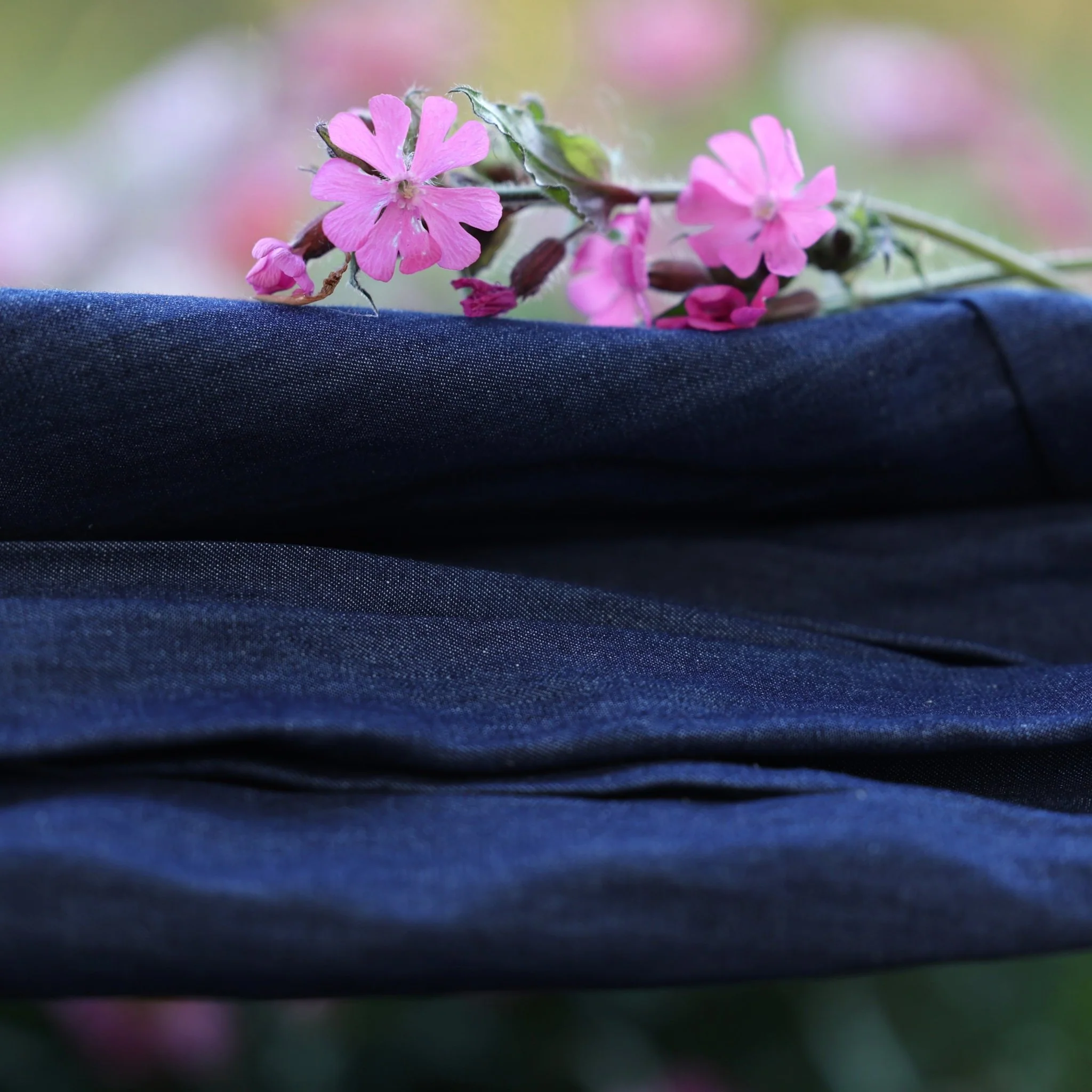 Robe Louisa manches 3/4 – Jean de coton bleu - Image 2