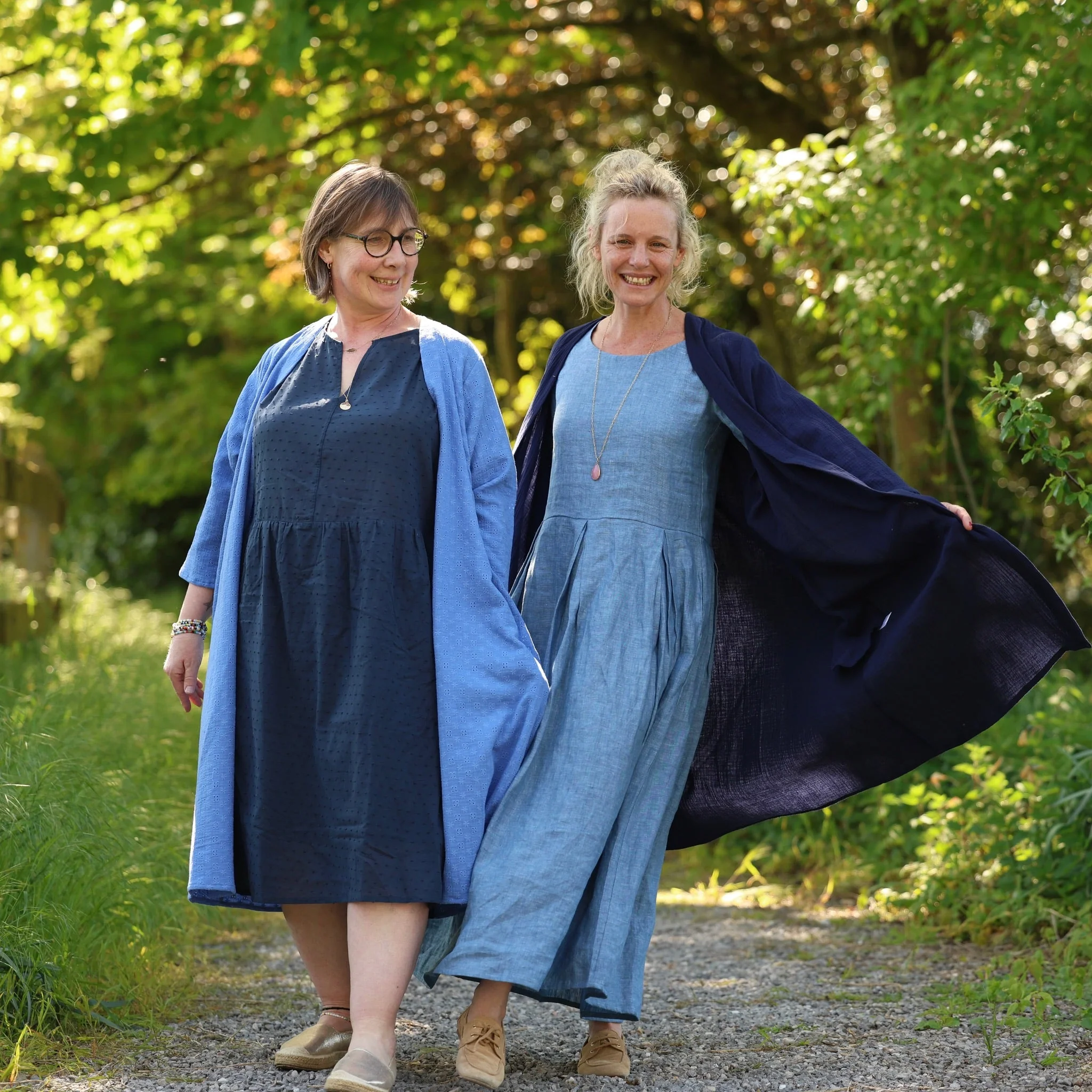 Robe Louisa manches 3/4 – Lin chiné denim - Image 20