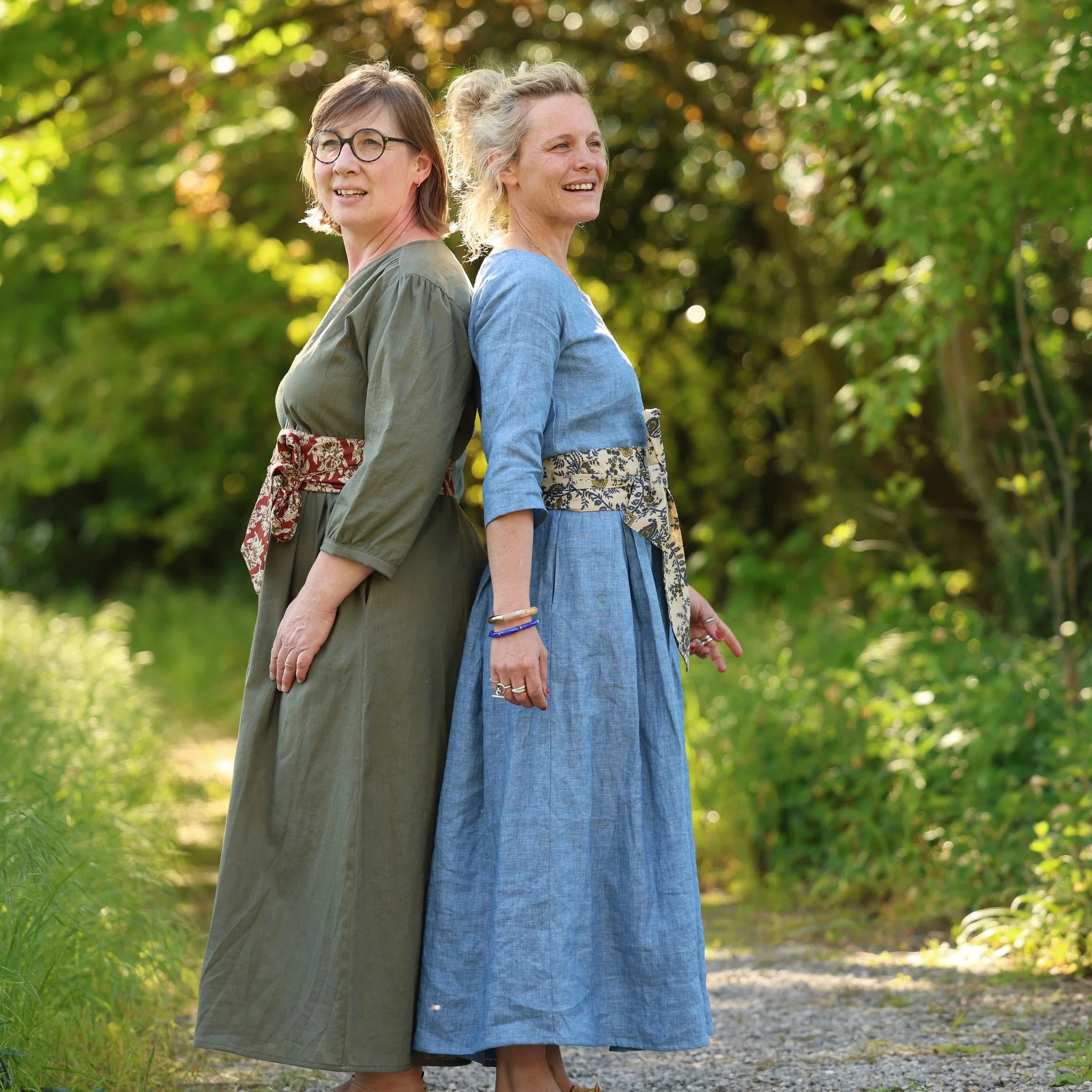 Robe Louisa manches 3/4 – Lin chiné denim - Image 7