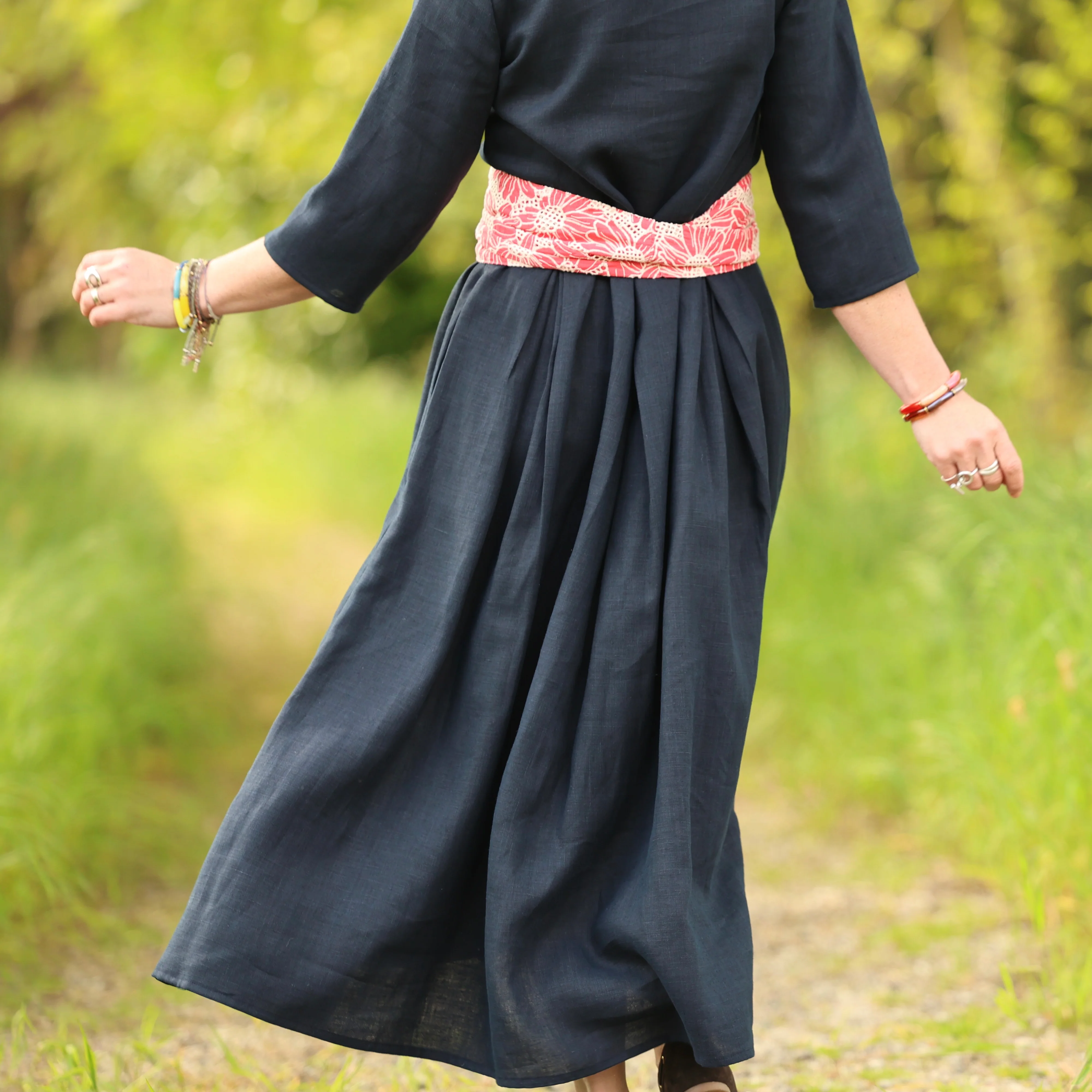 Robe Louisa manches 3/4 – Lin marine - Image 5