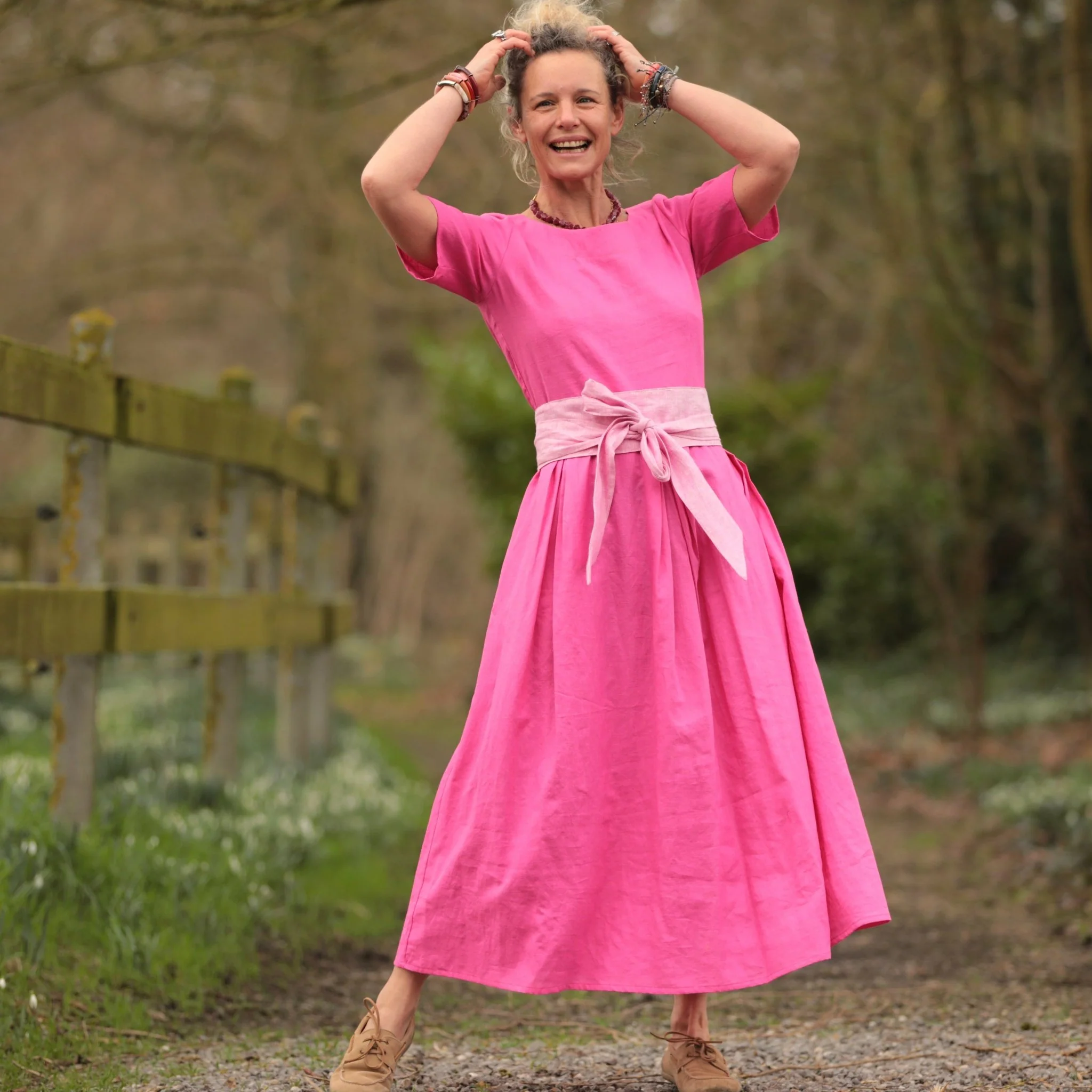 Robe Louisa - Lin fuchsia - Image 3