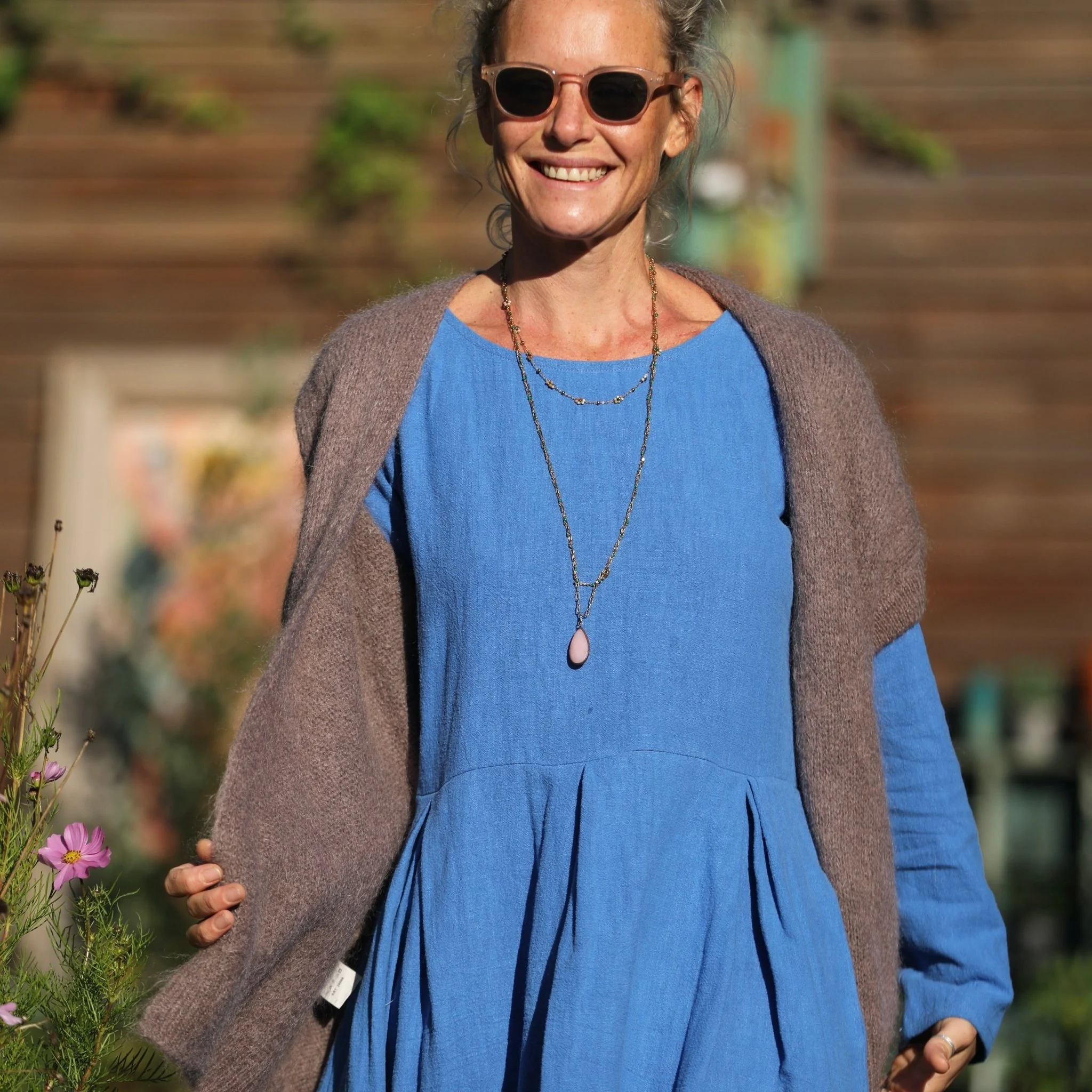 Robe Louisa - lin stone wash azur - Image 3