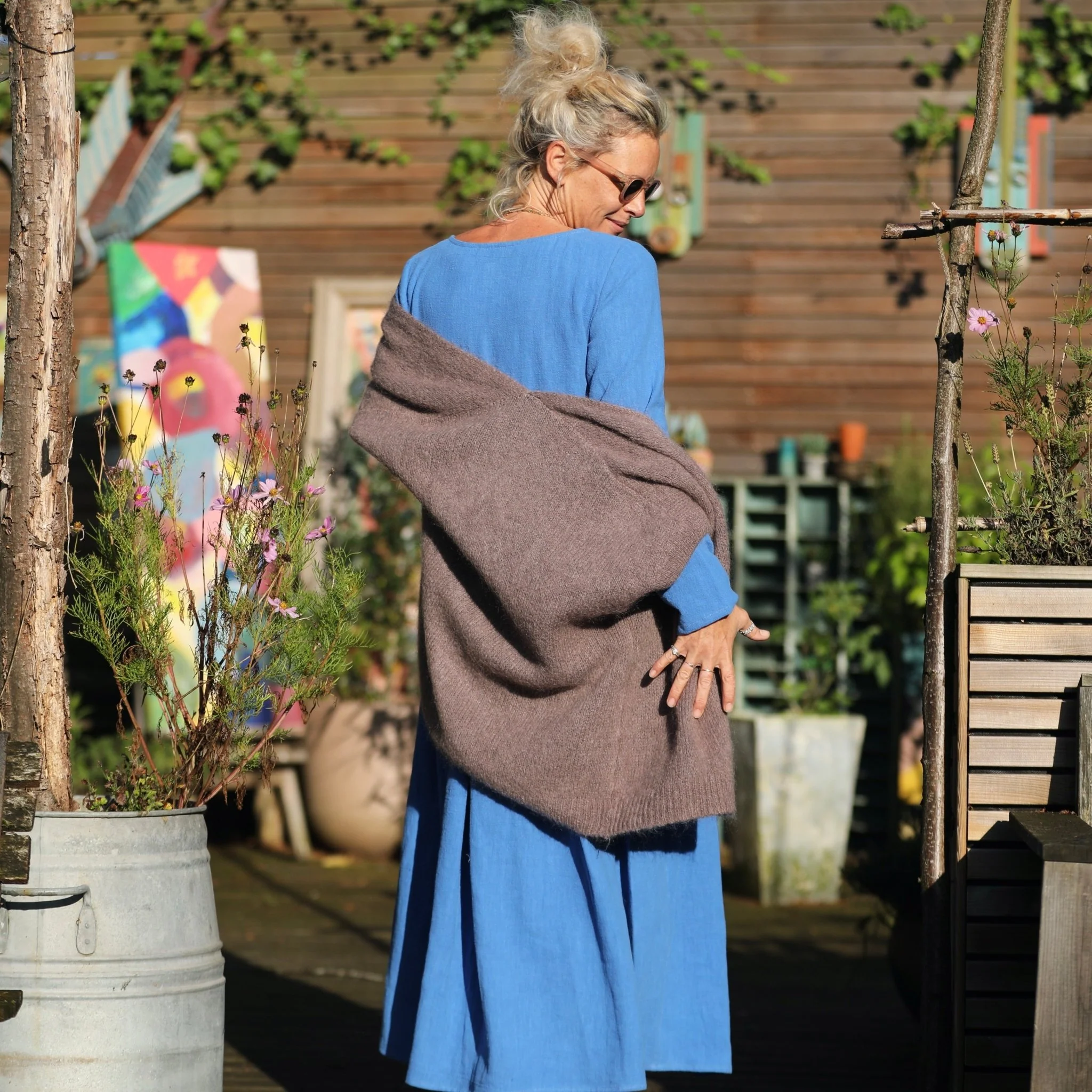 Robe Louisa - lin stone wash azur - Image 4