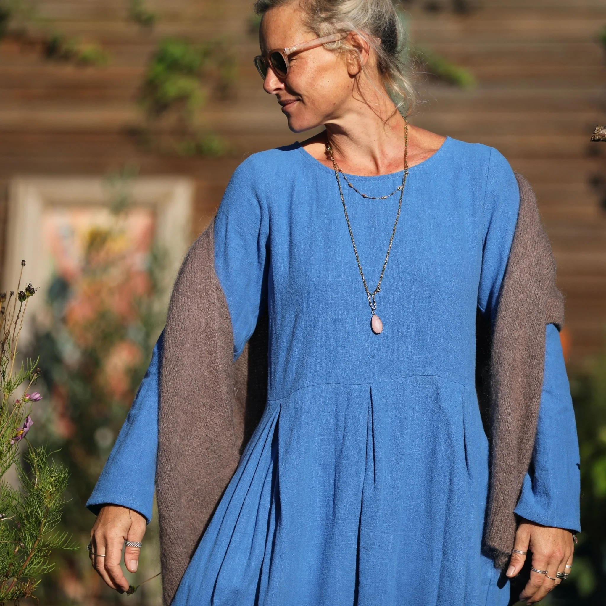 Robe Louisa - lin stone wash azur - Image 7