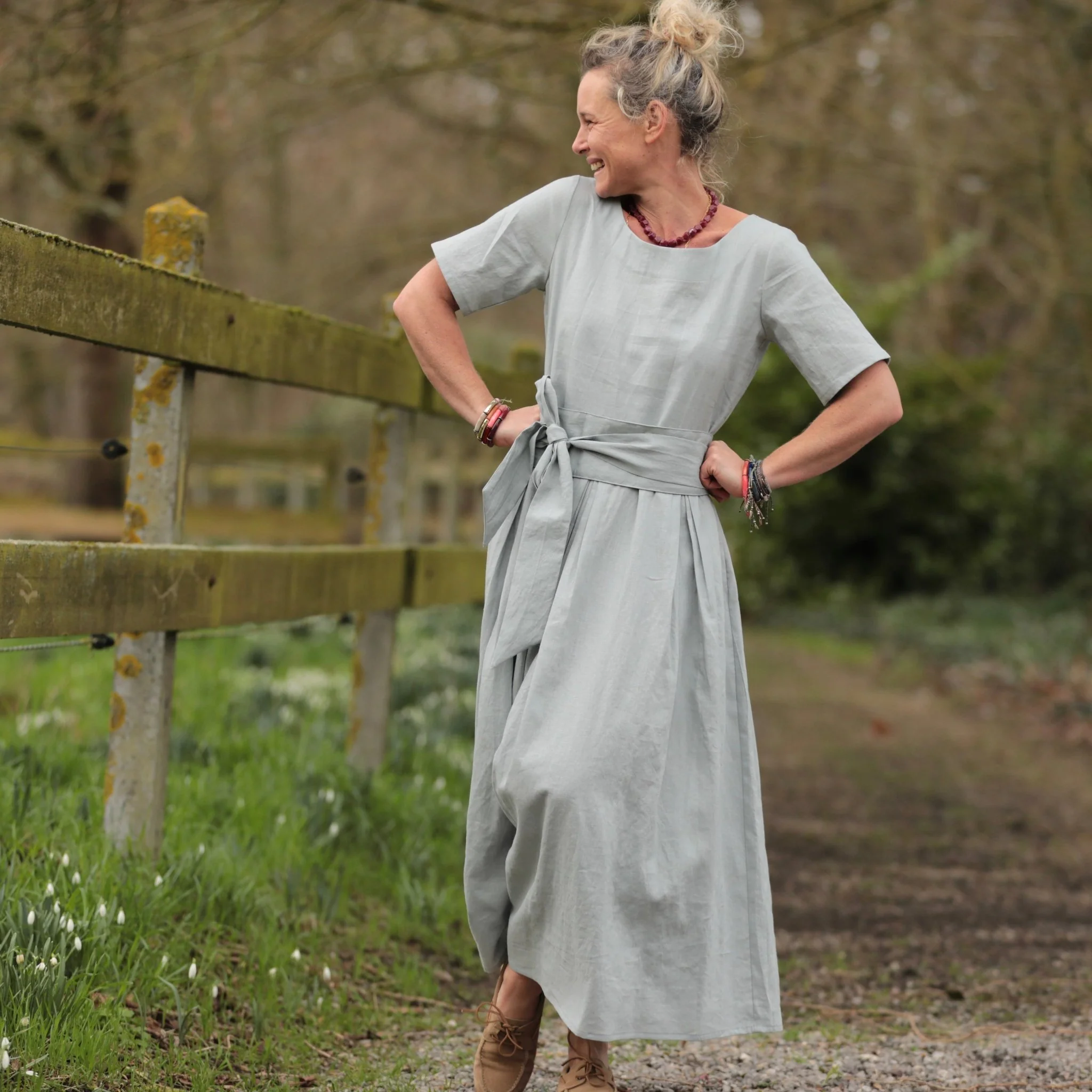 Robe Louisa - Lin vert d'eau