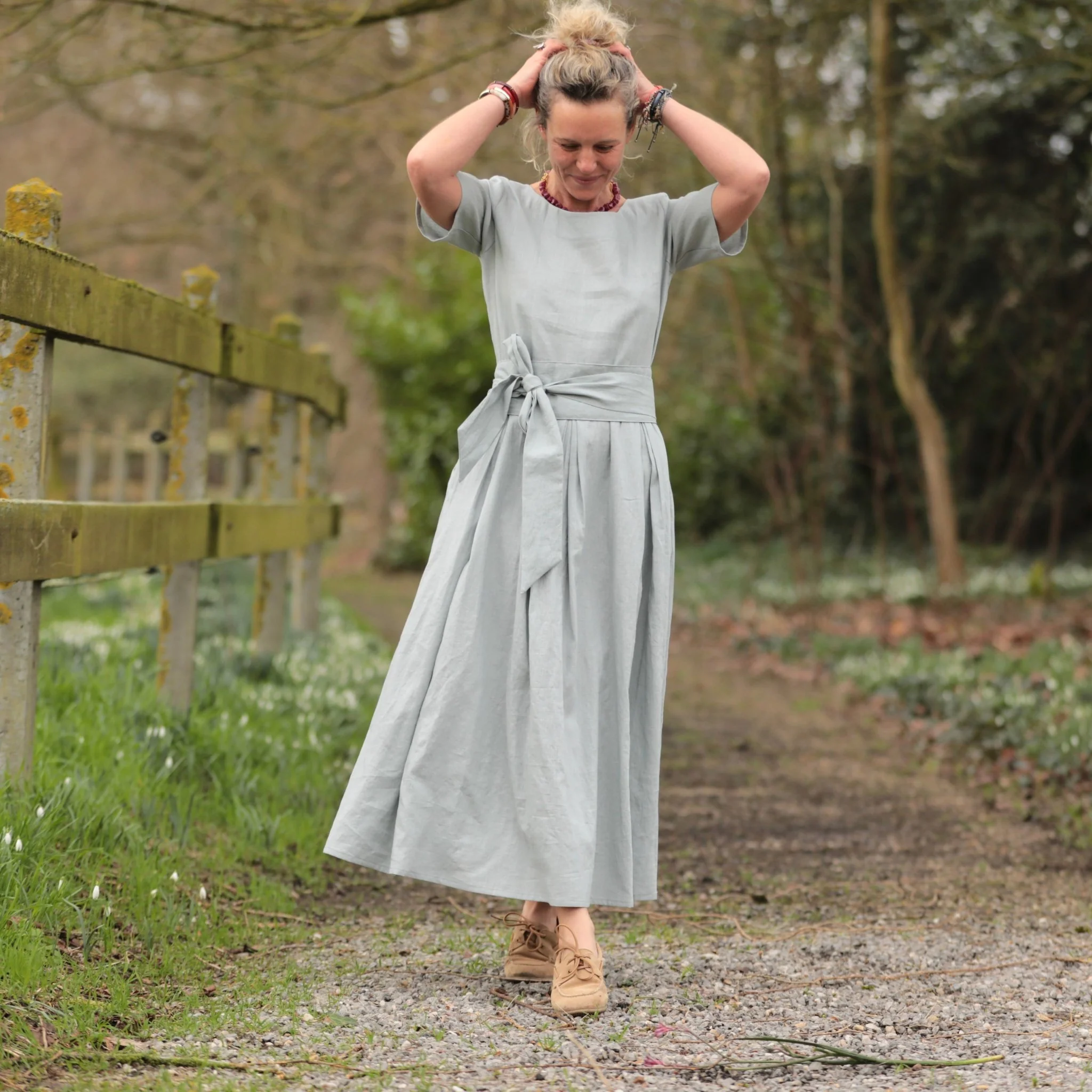 Robe Louisa - Lin vert d'eau - Image 4