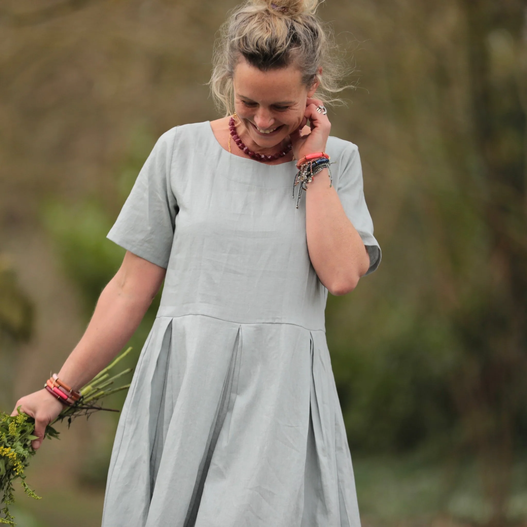Robe Louisa - Lin vert d'eau - Image 7