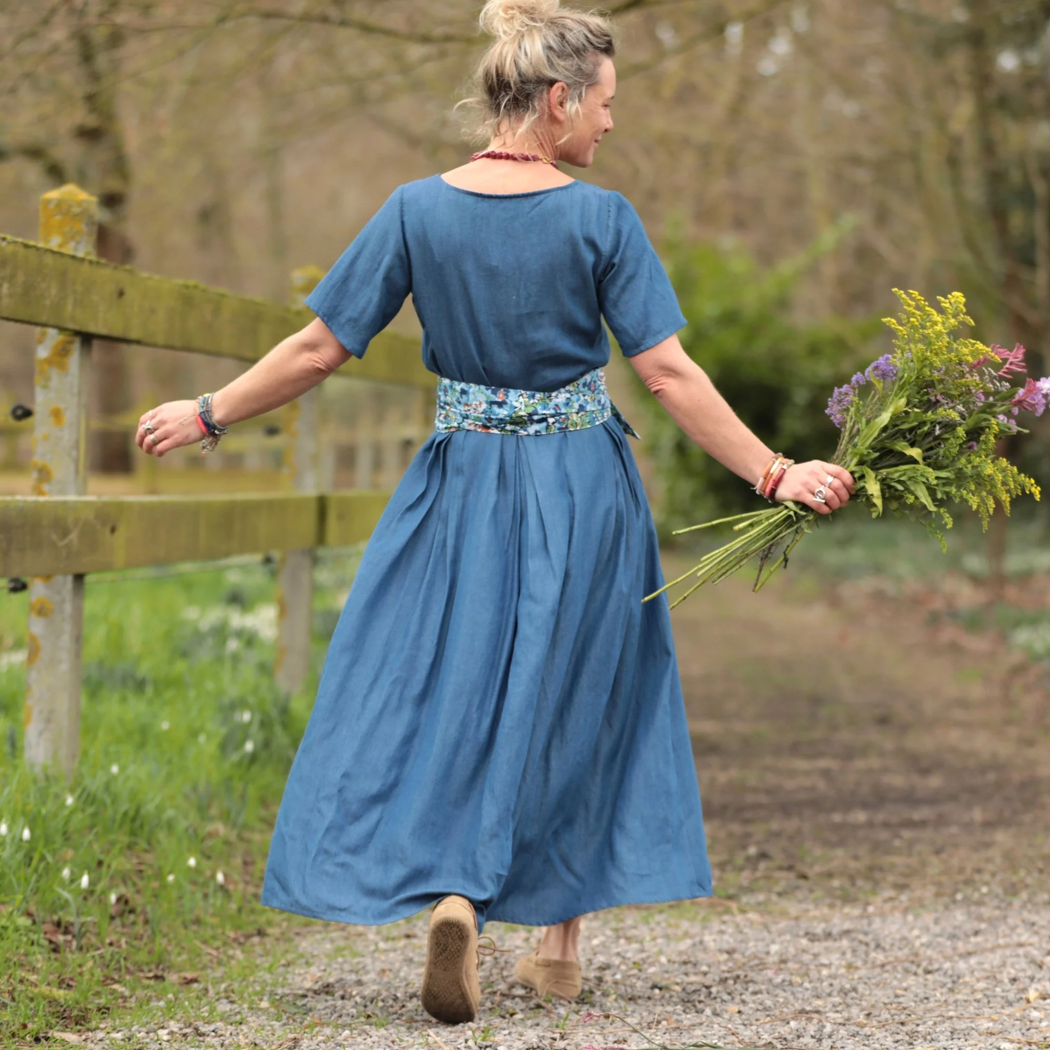 Robe Louisa - Lyocell denim bleu - Image 2