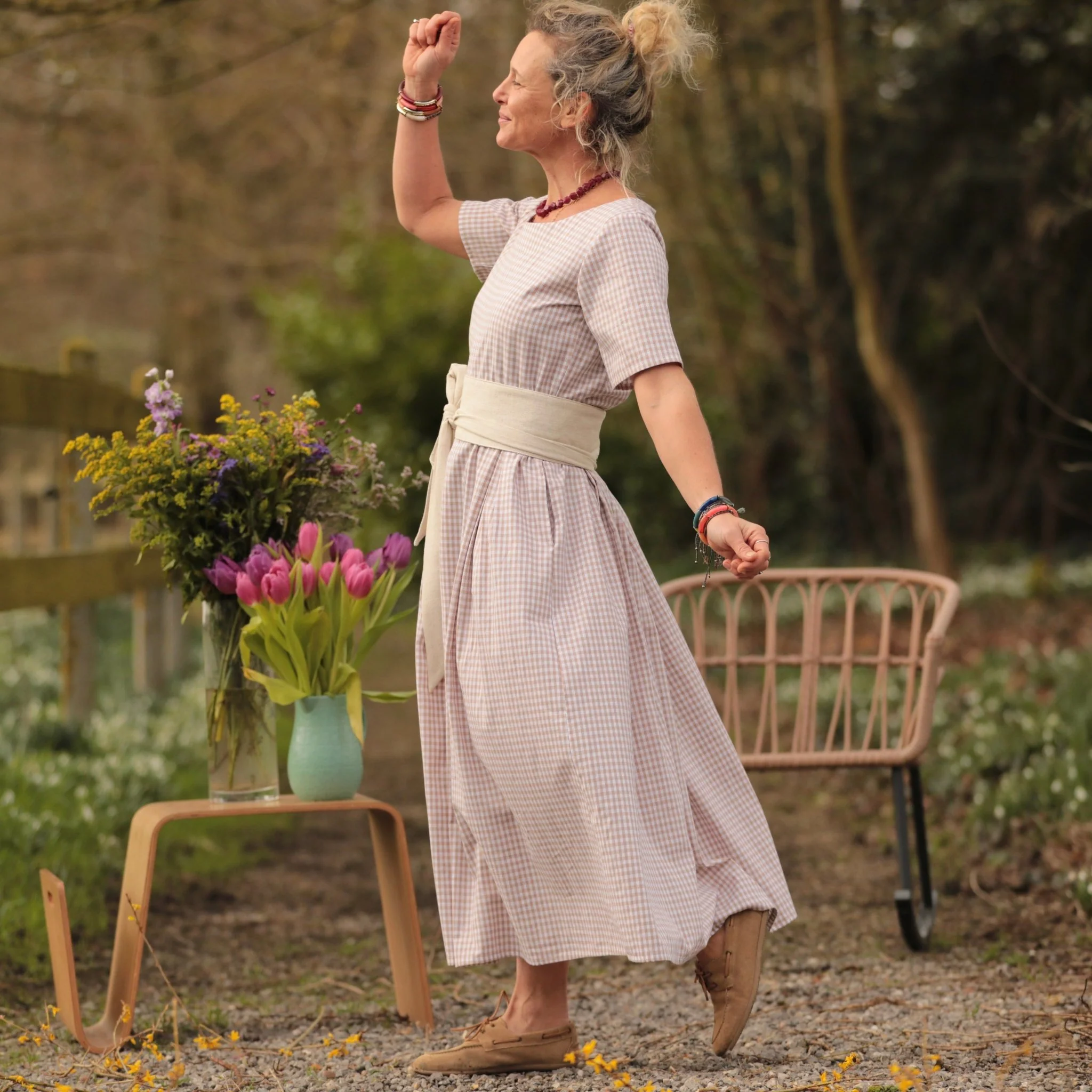 Robe Louisa - Vichy ficelle - Image 12