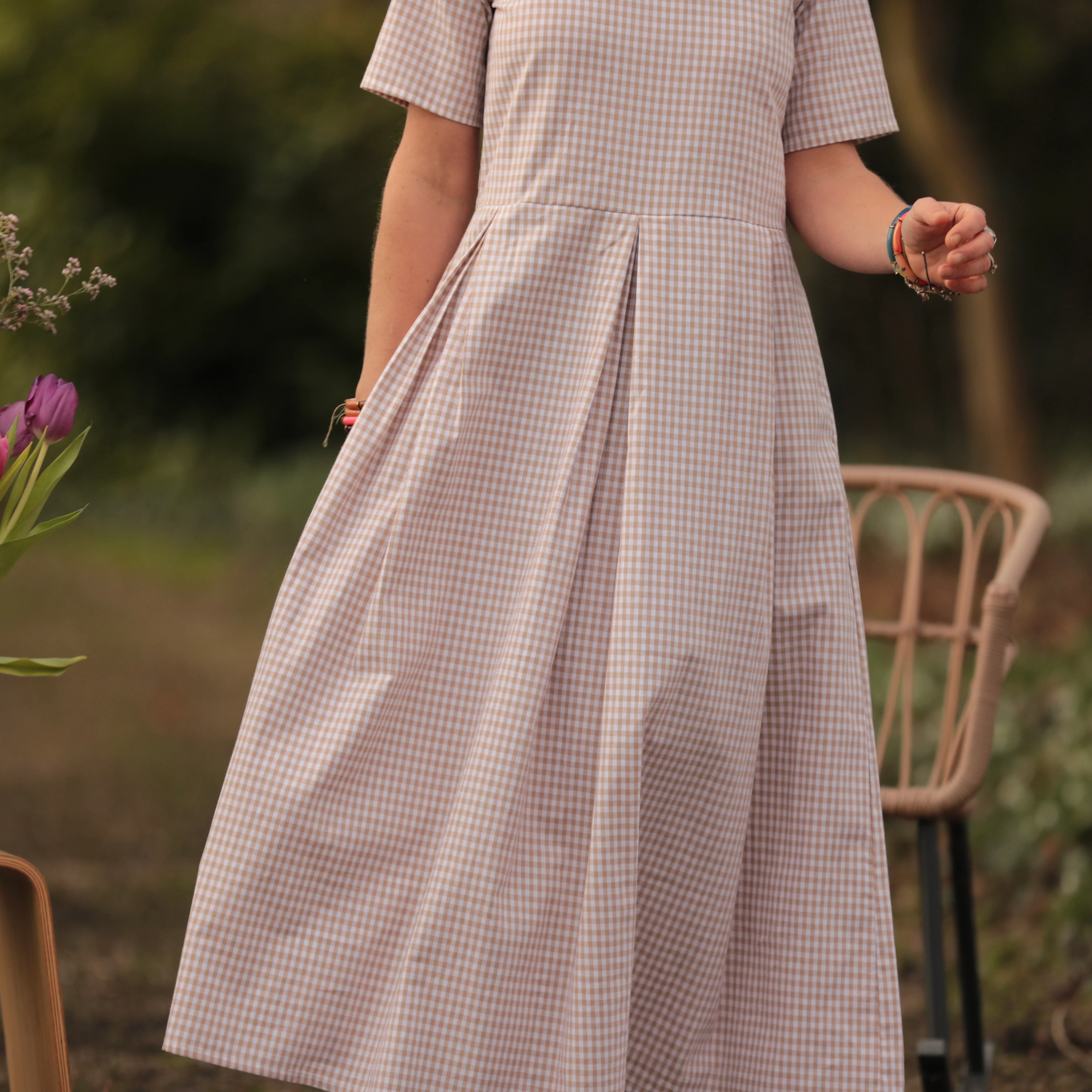 Robe Louisa - Vichy ficelle - Image 3