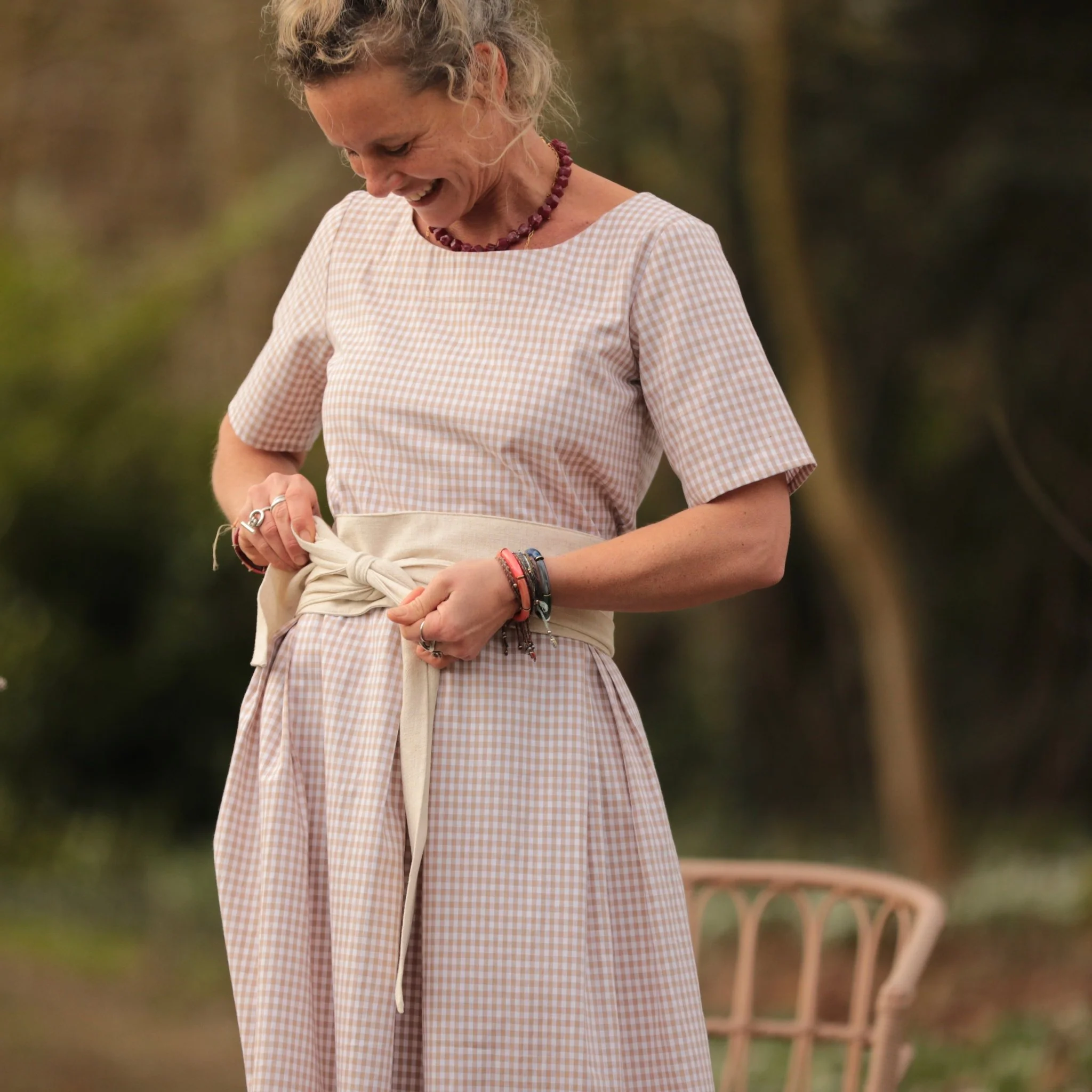 Robe Louisa - Vichy ficelle - Image 4