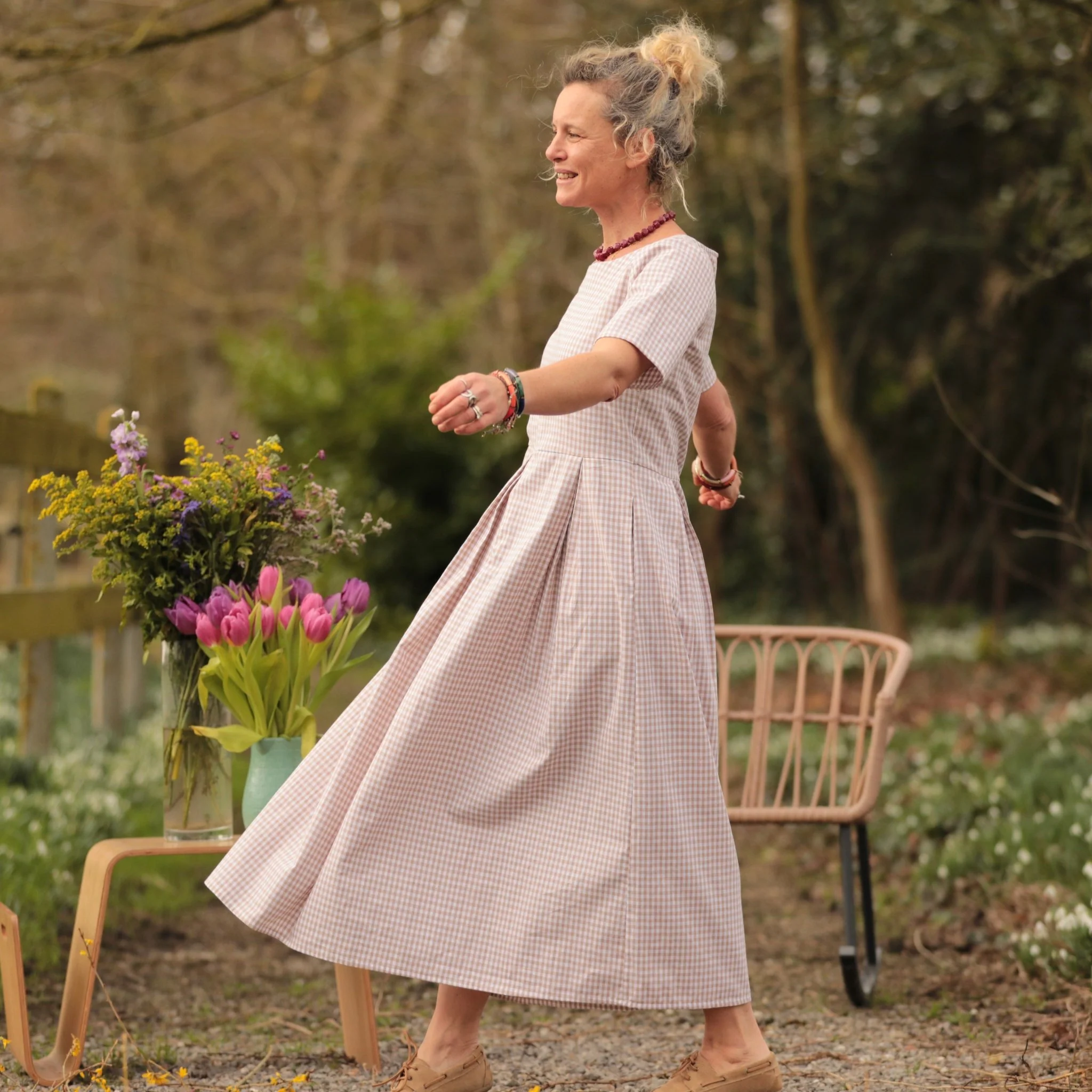 Robe Louisa - Vichy ficelle - Image 6