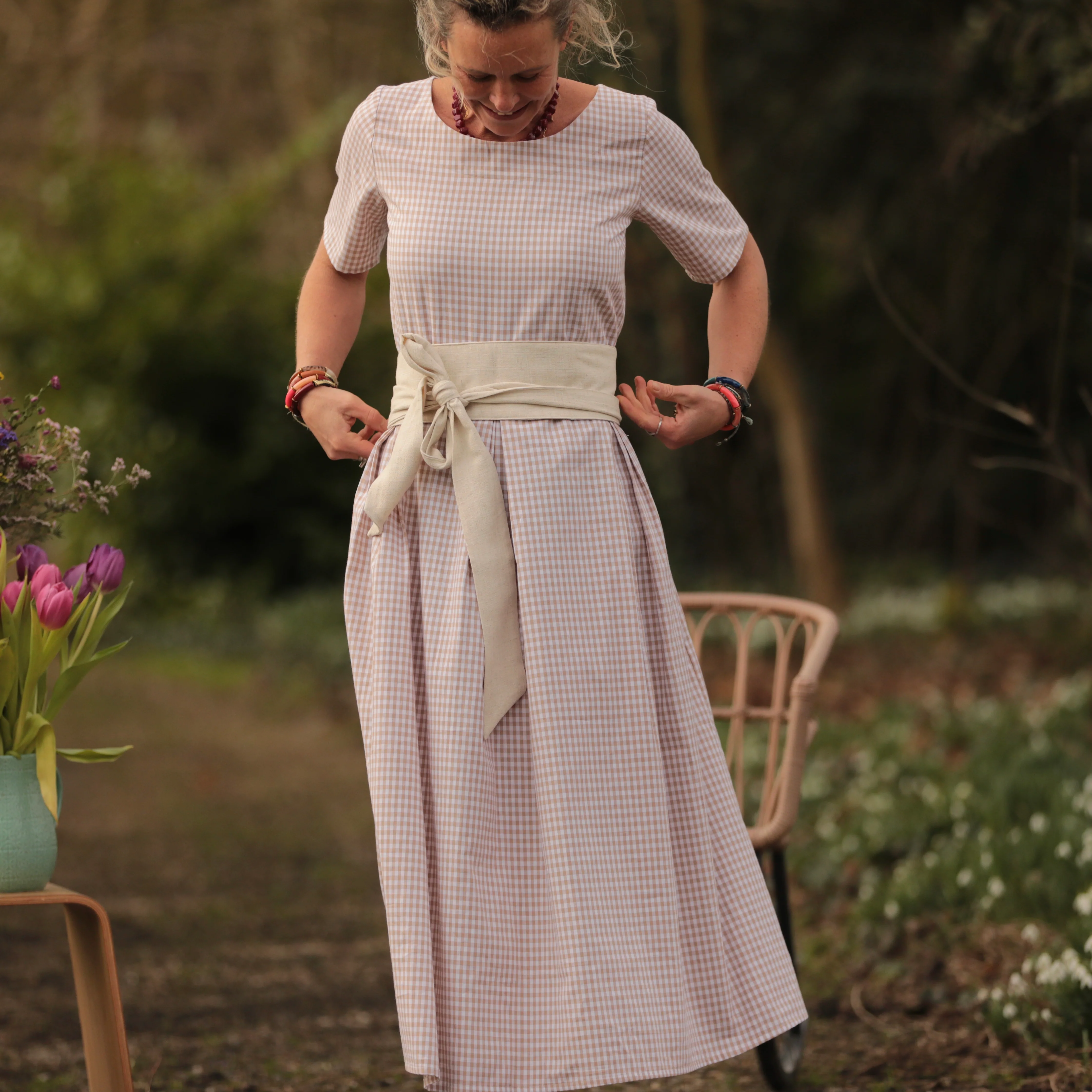 Robe Louisa - Vichy ficelle - Image 8