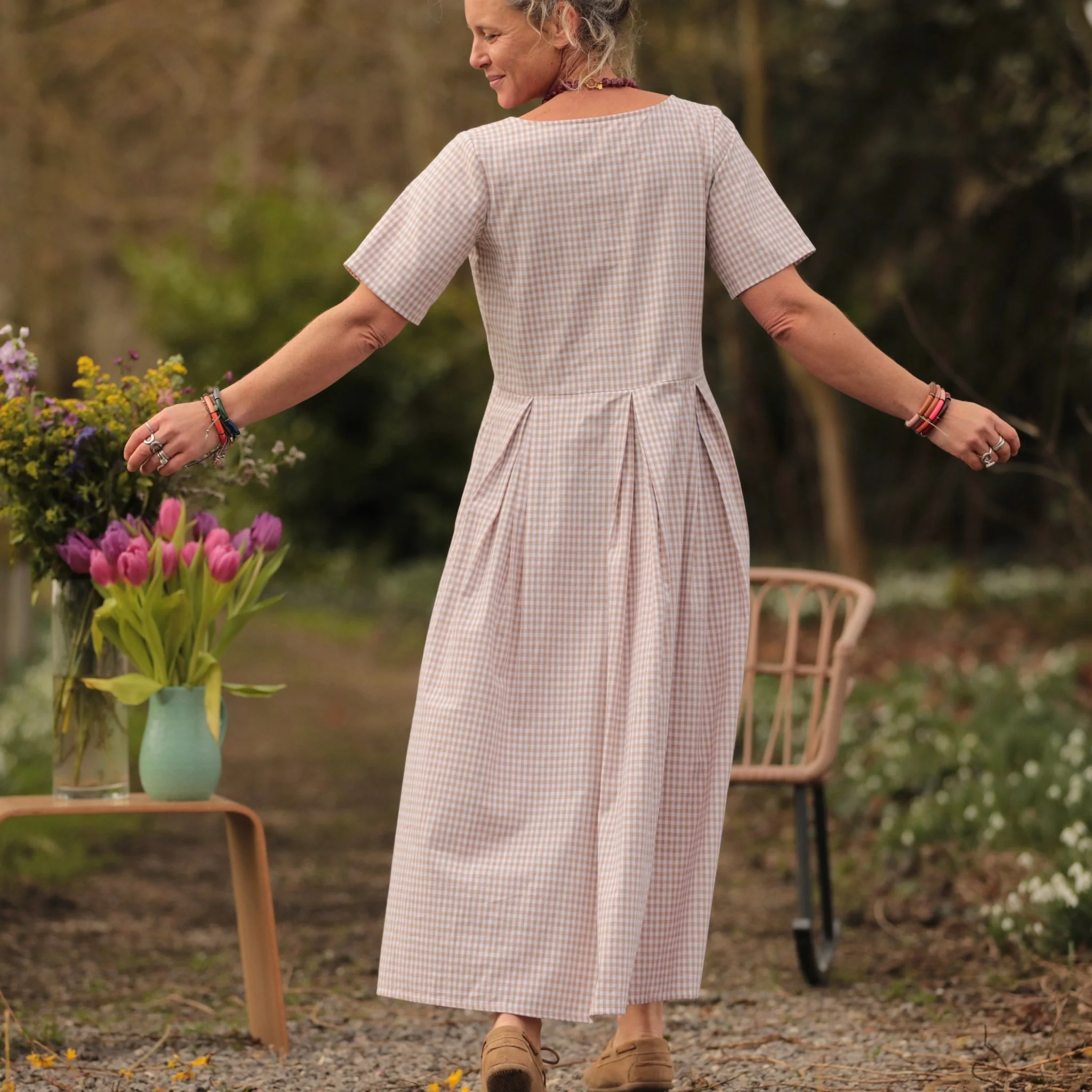 Robe Louisa - Vichy ficelle - Image 9