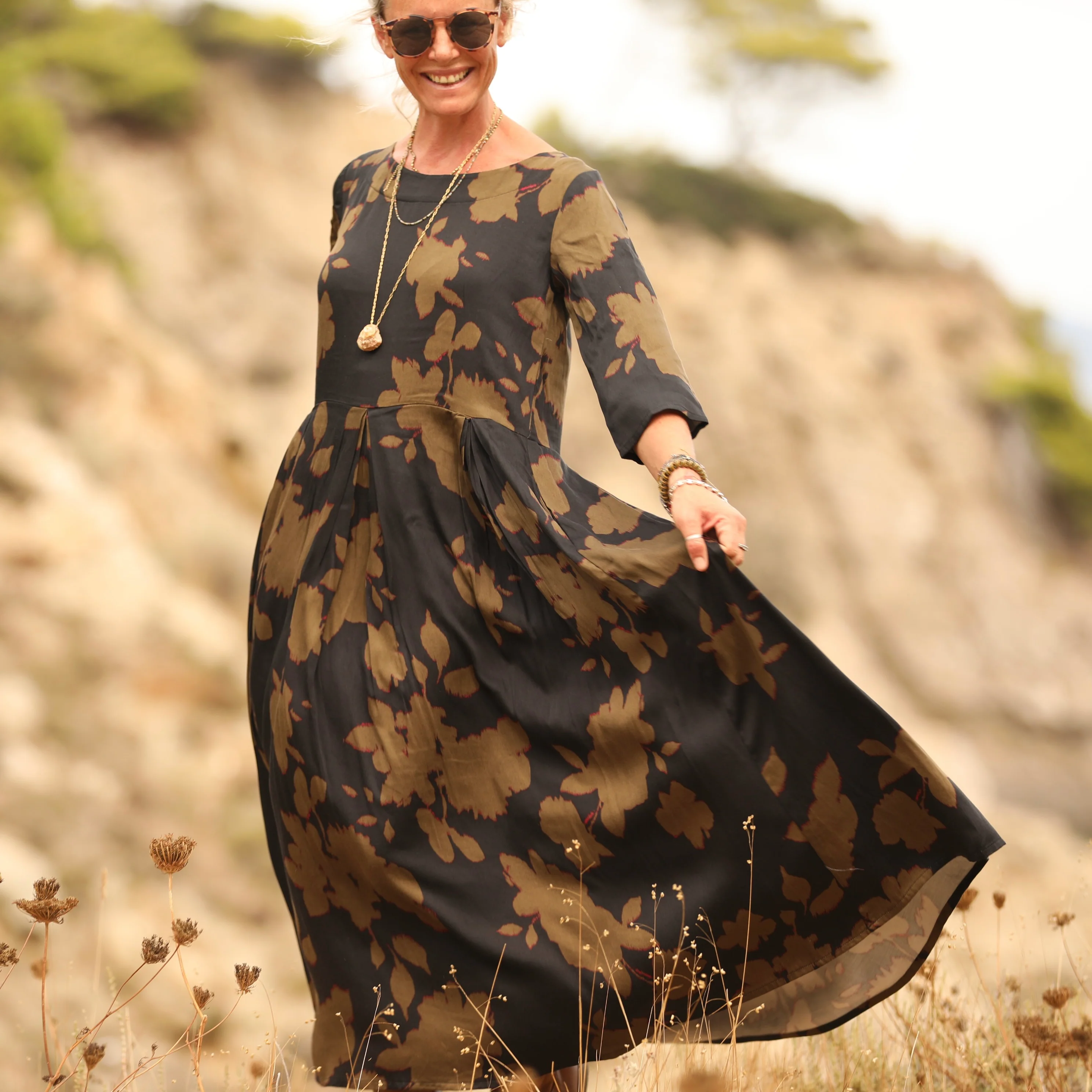 Robe Louisa viscose Brume sauvage