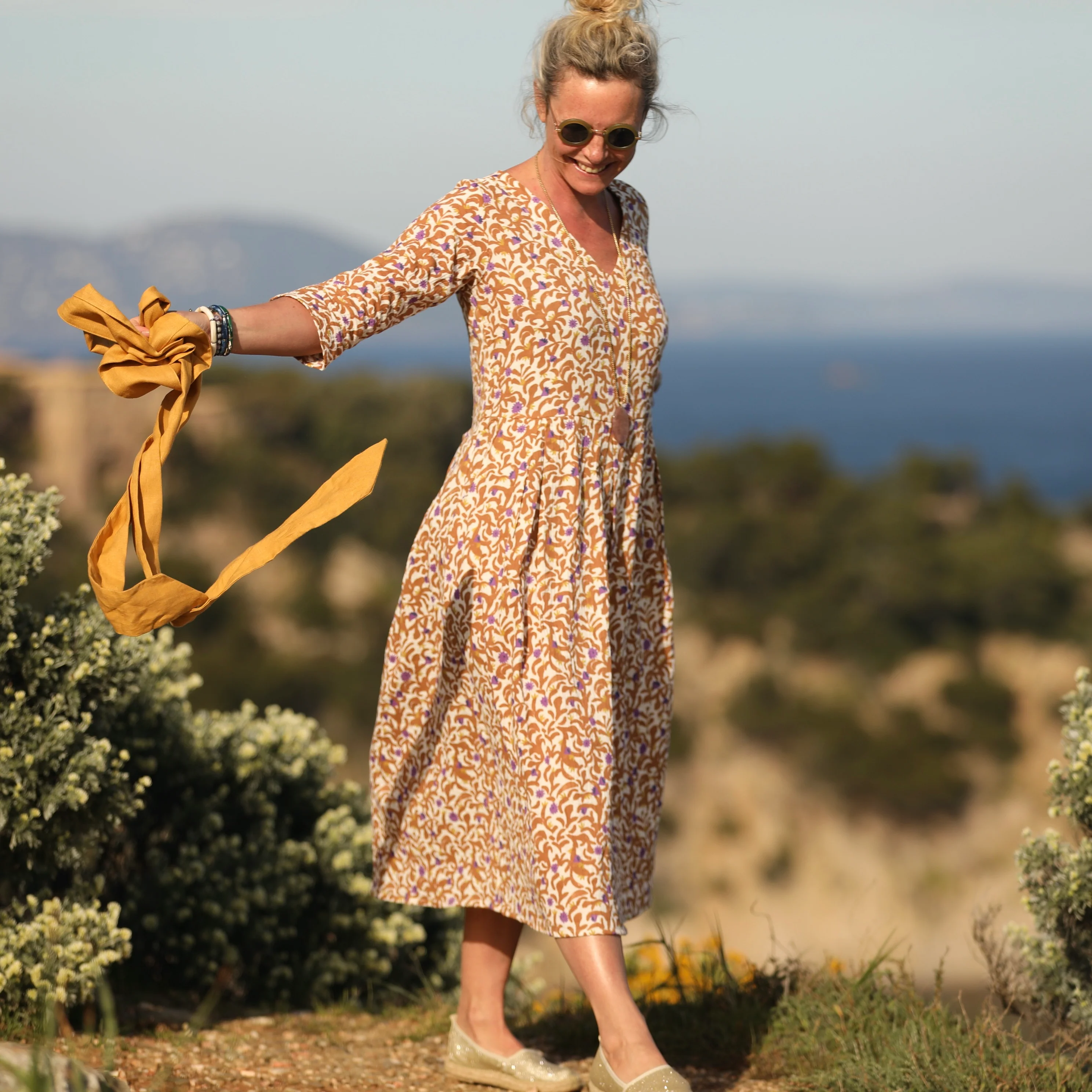 Robe Louisette  - double gaze de coton Chèvrefeuille - Image 7