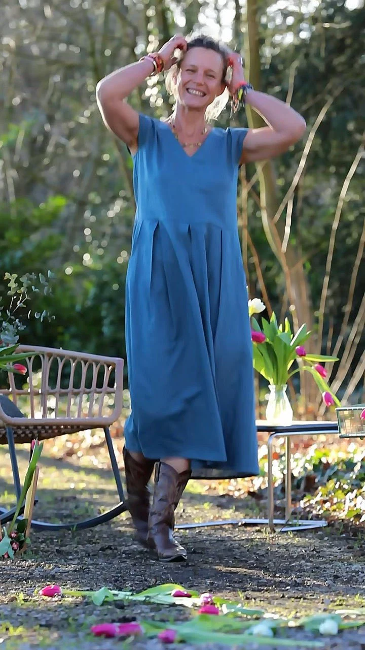 Robe Louison - lin bleu navy - Image 3
