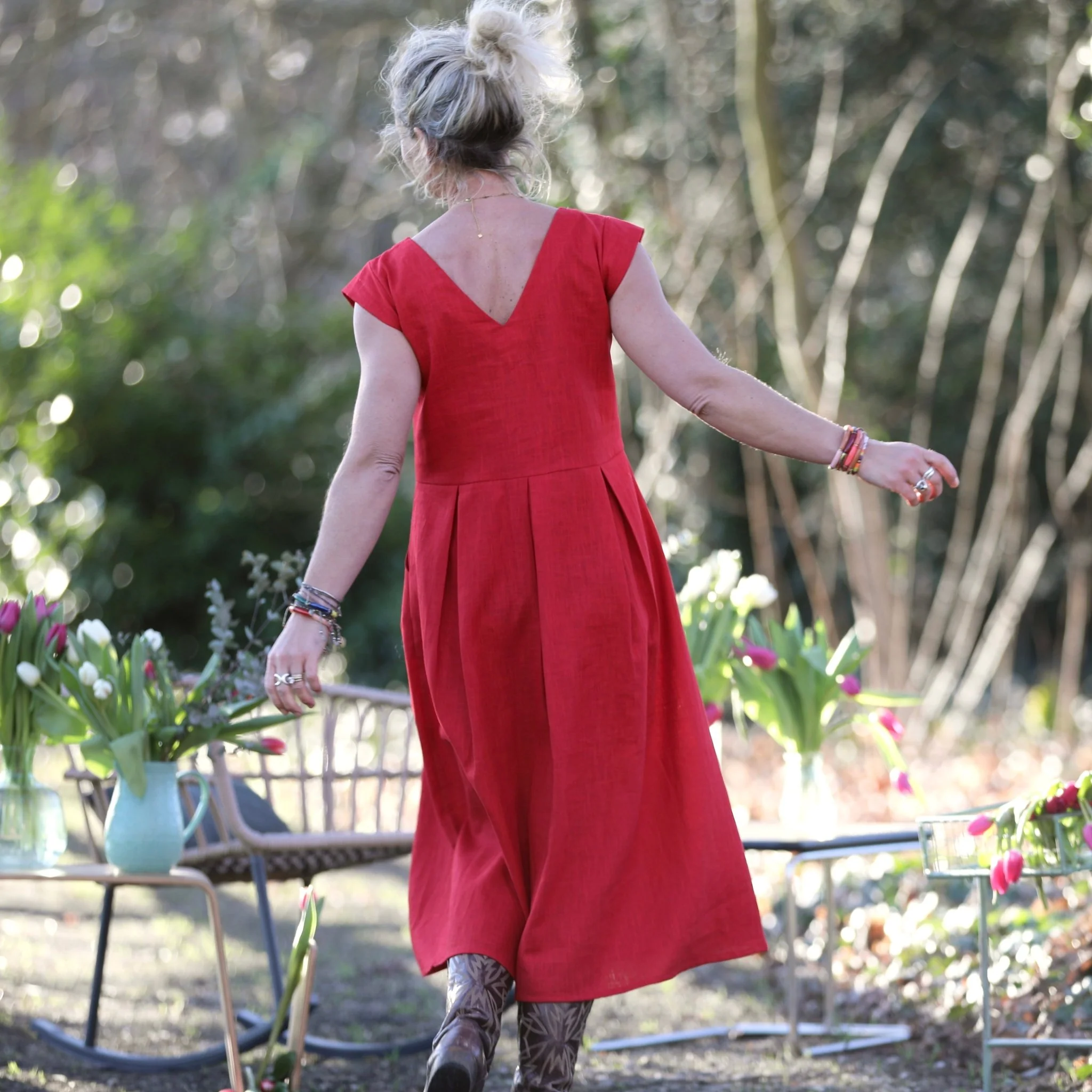 Robe Louison - lin coquelicot - Image 3