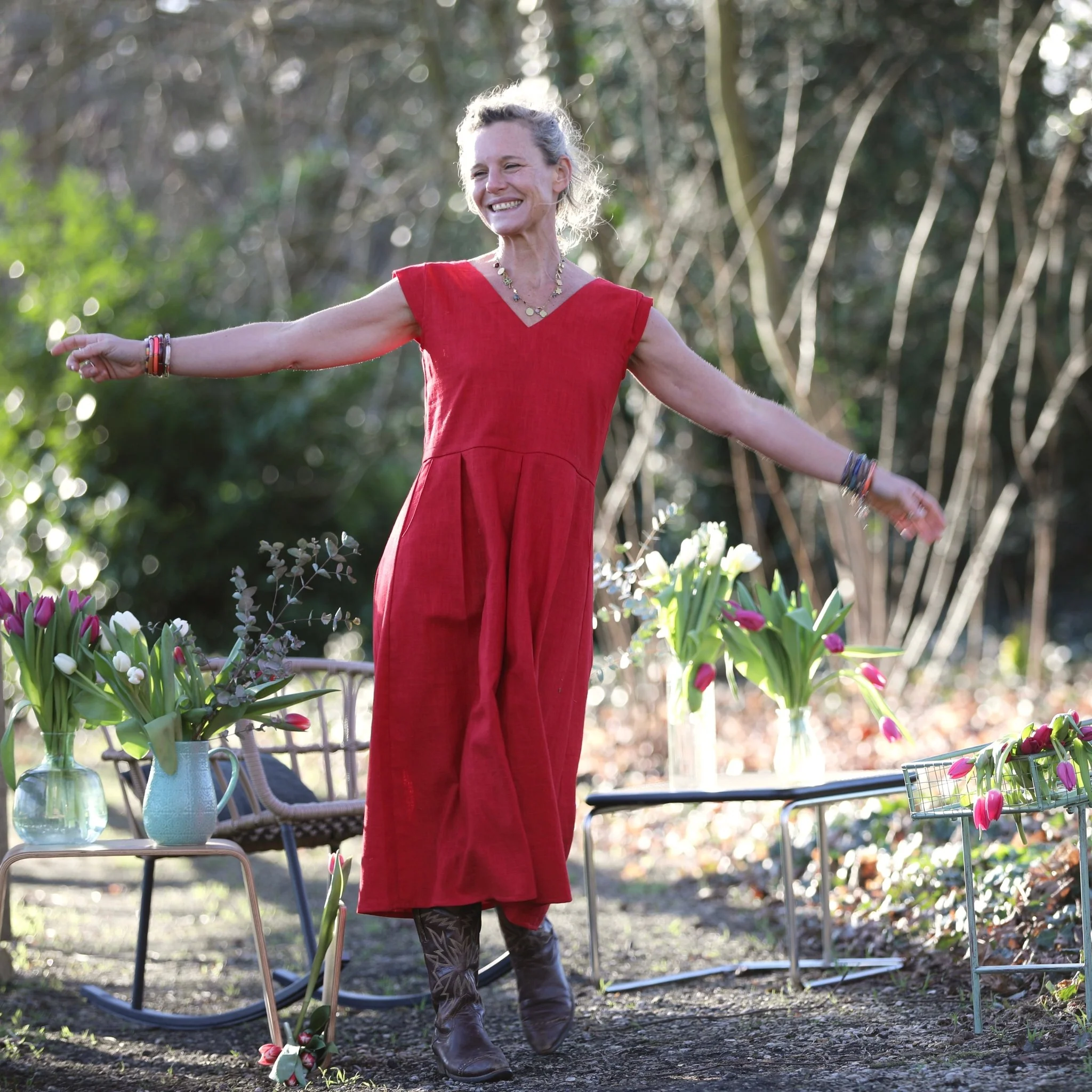Robe Louison - lin coquelicot - Image 4