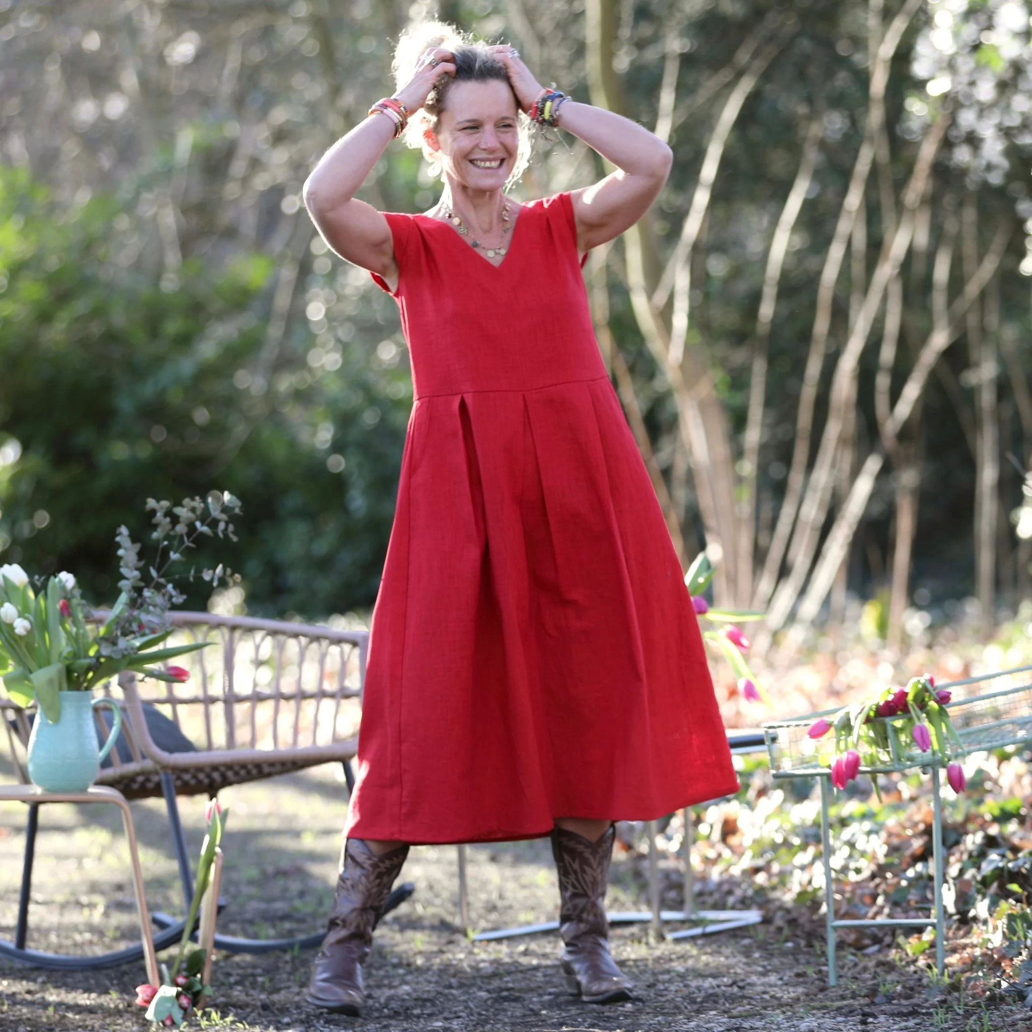 Robe Louison - lin coquelicot - Image 5
