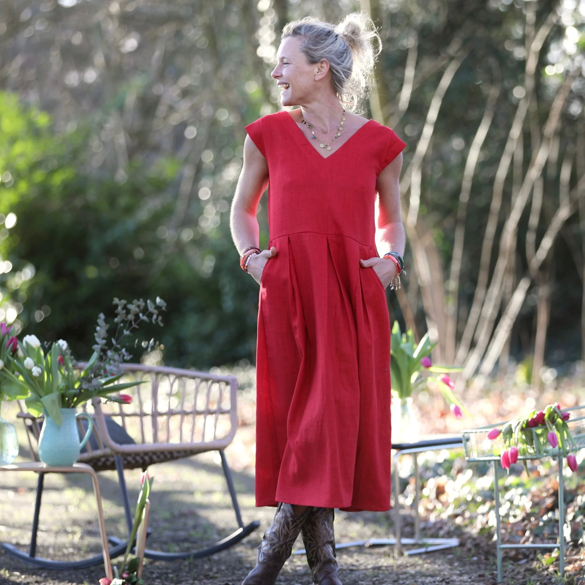 Robe Louison - lin coquelicot - Image 7