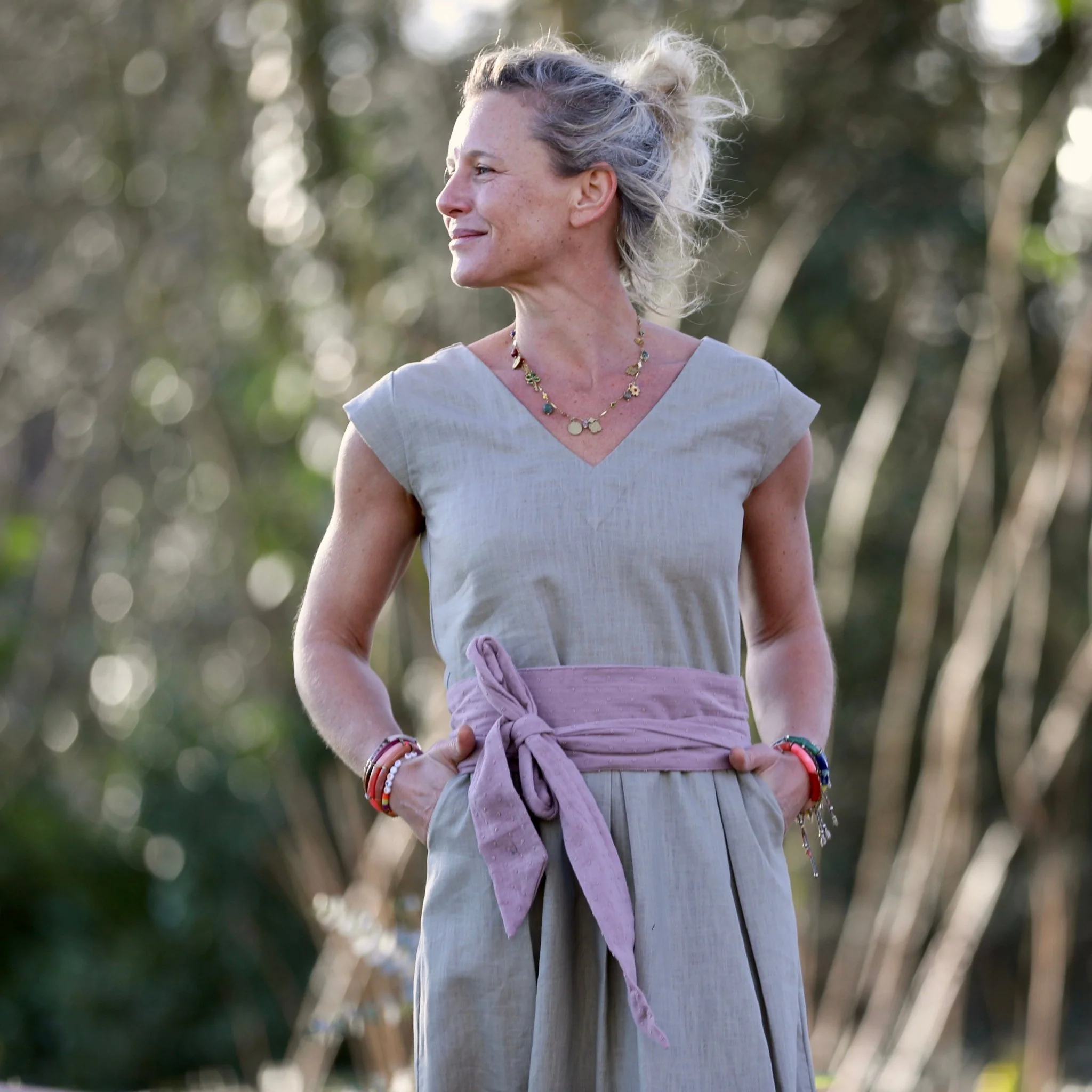 Robe Louison - Lin kaki clair - Image 3