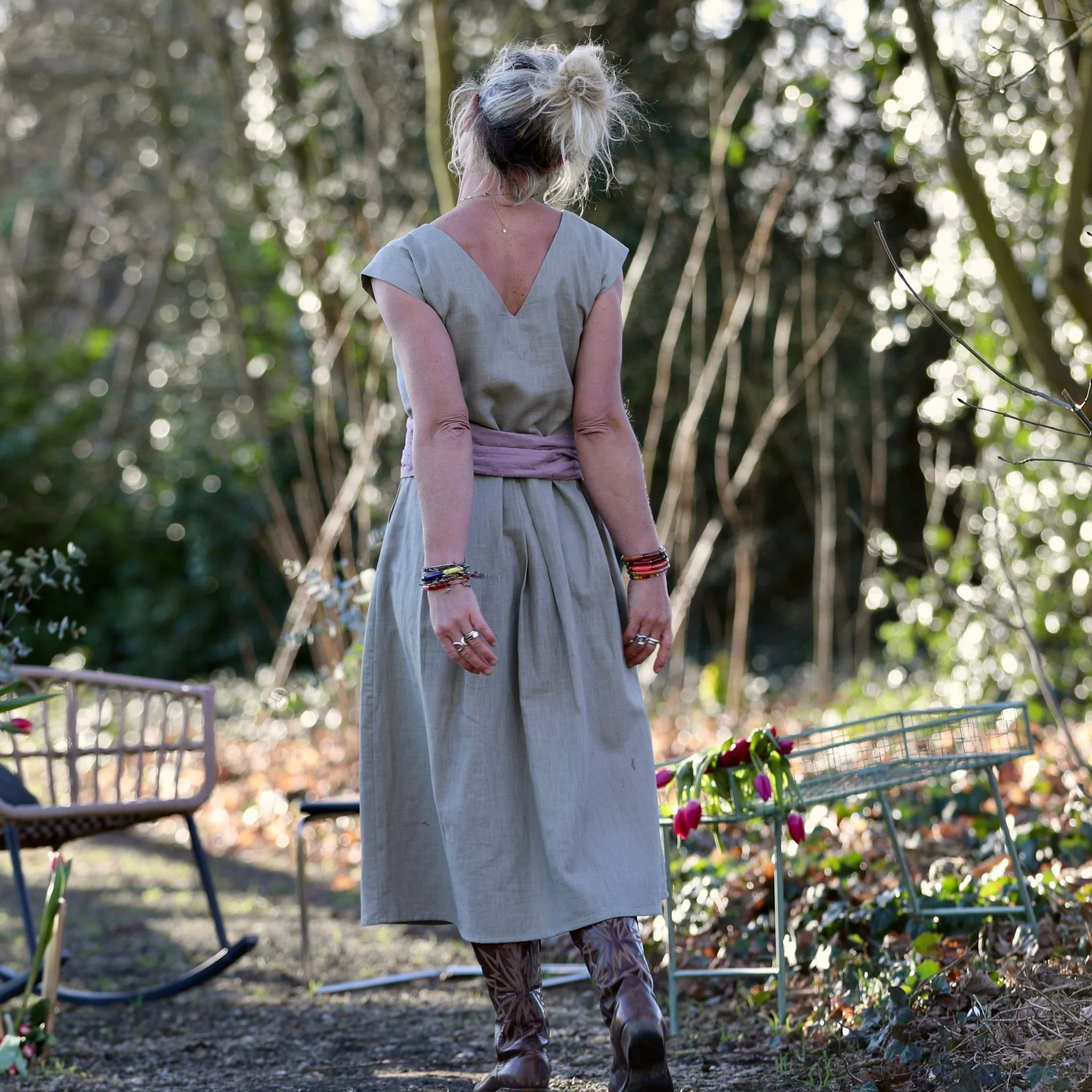Robe Louison - Lin kaki clair - Image 7