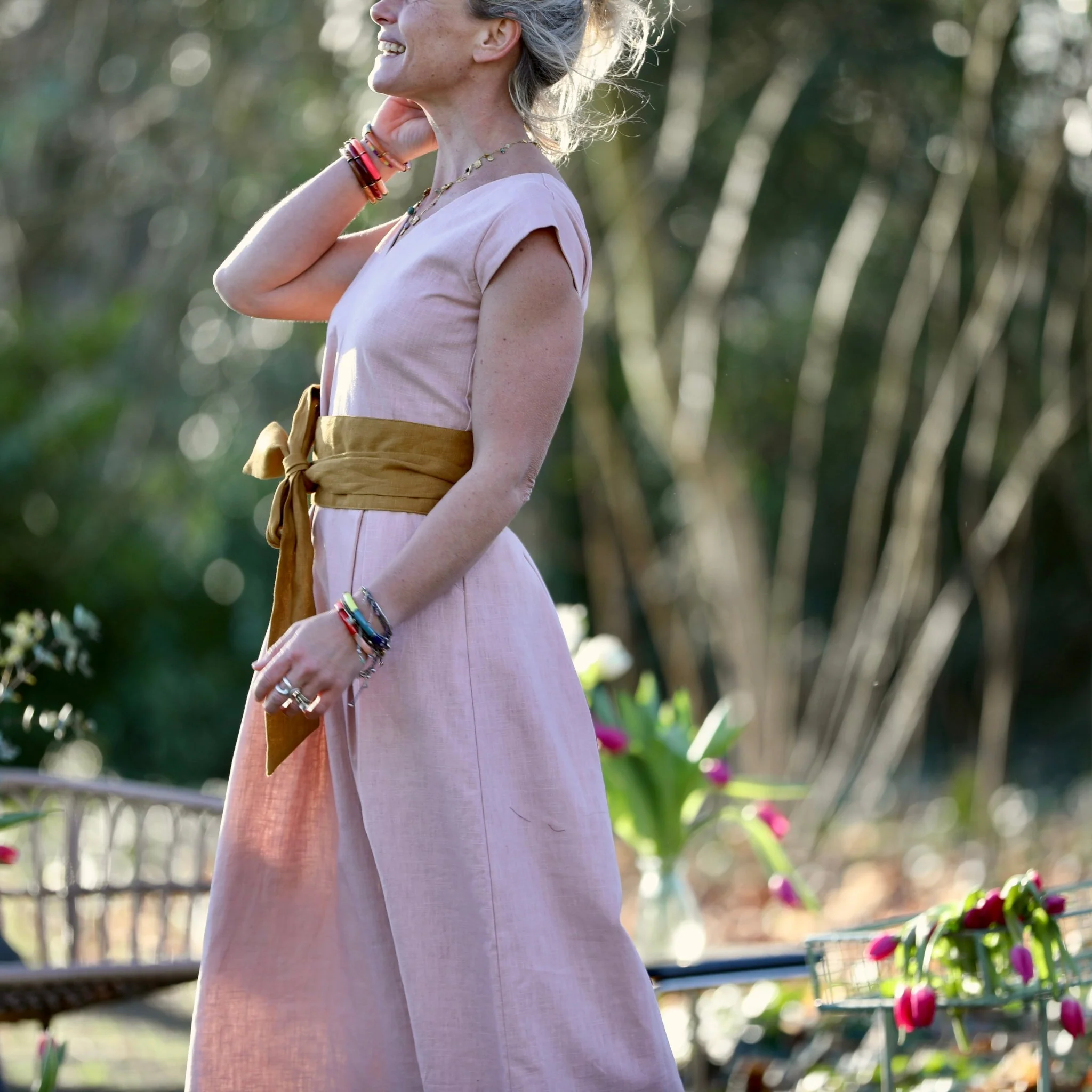 Robe Louison - lin rose poudré - Image 6