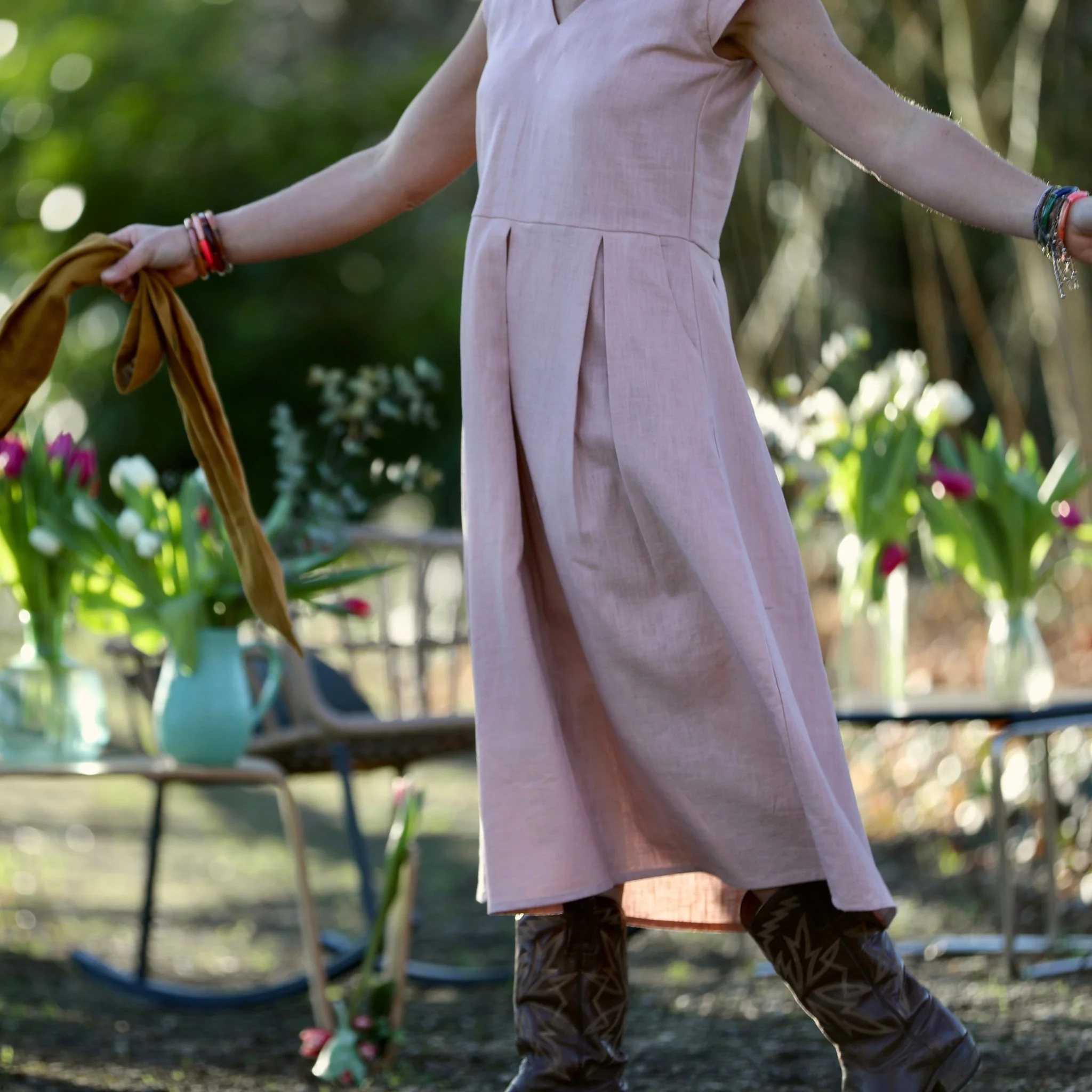 Robe Louison - lin rose poudré - Image 8