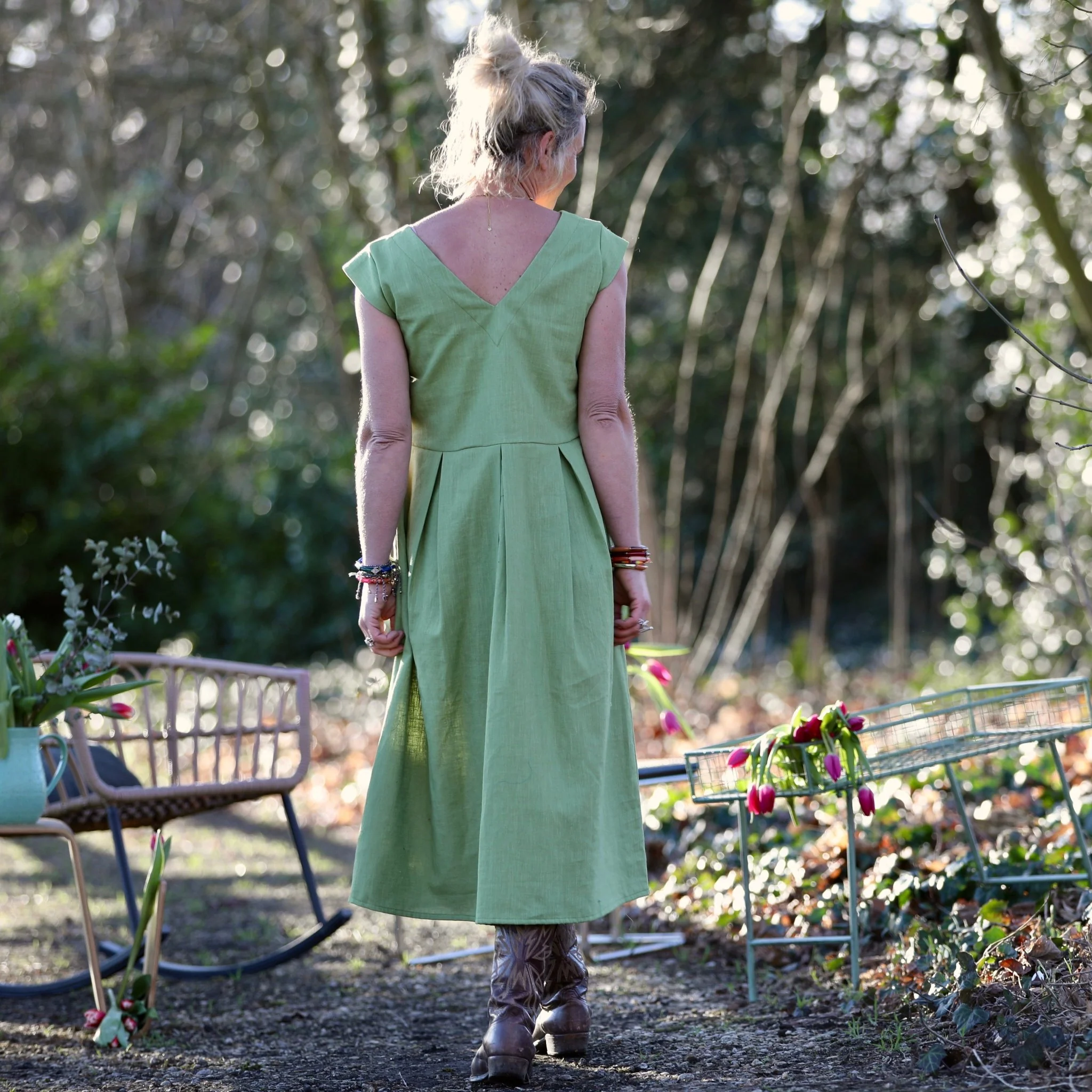 Robe Louison - lin vert pomme - Image 3