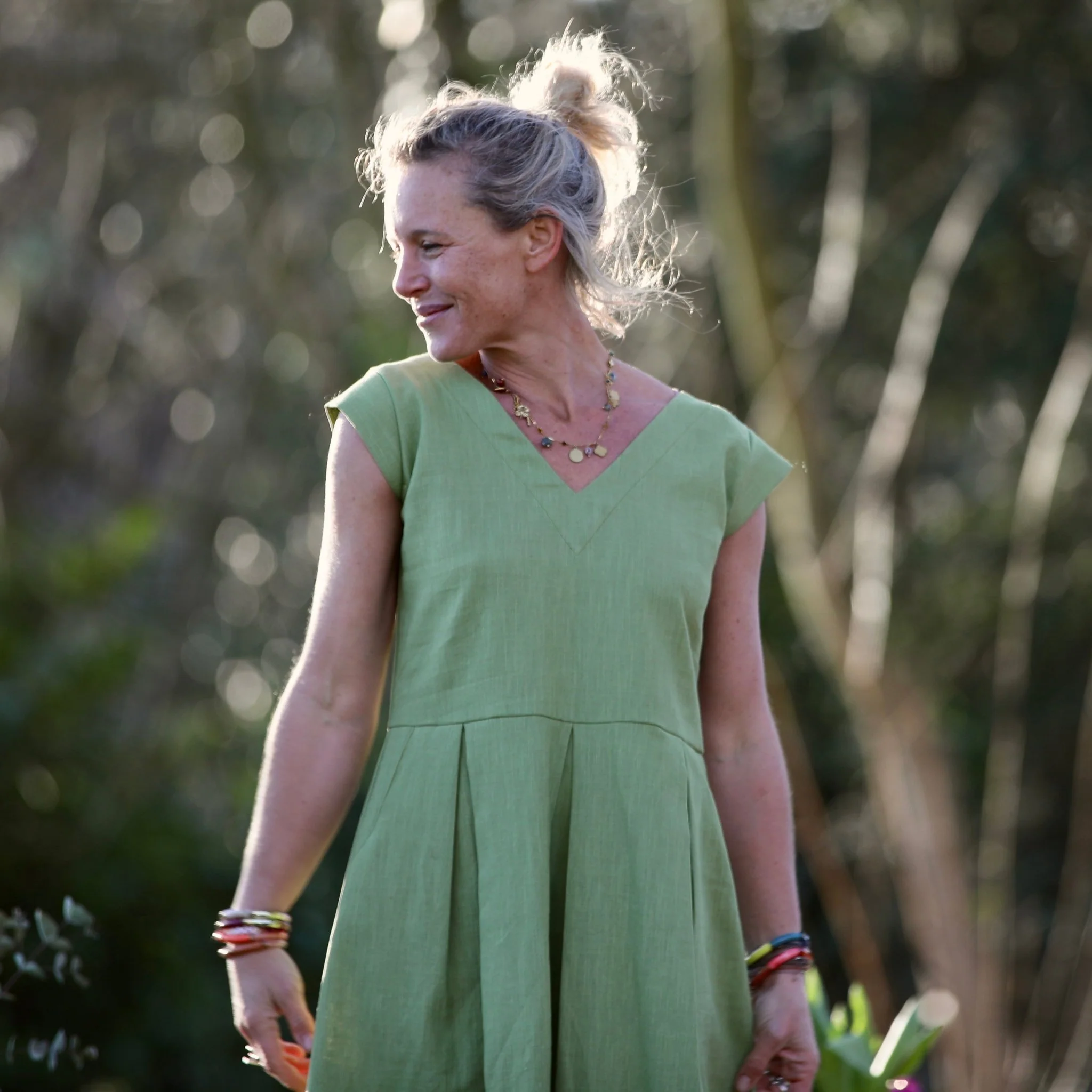 Robe Louison - lin vert pomme - Image 4