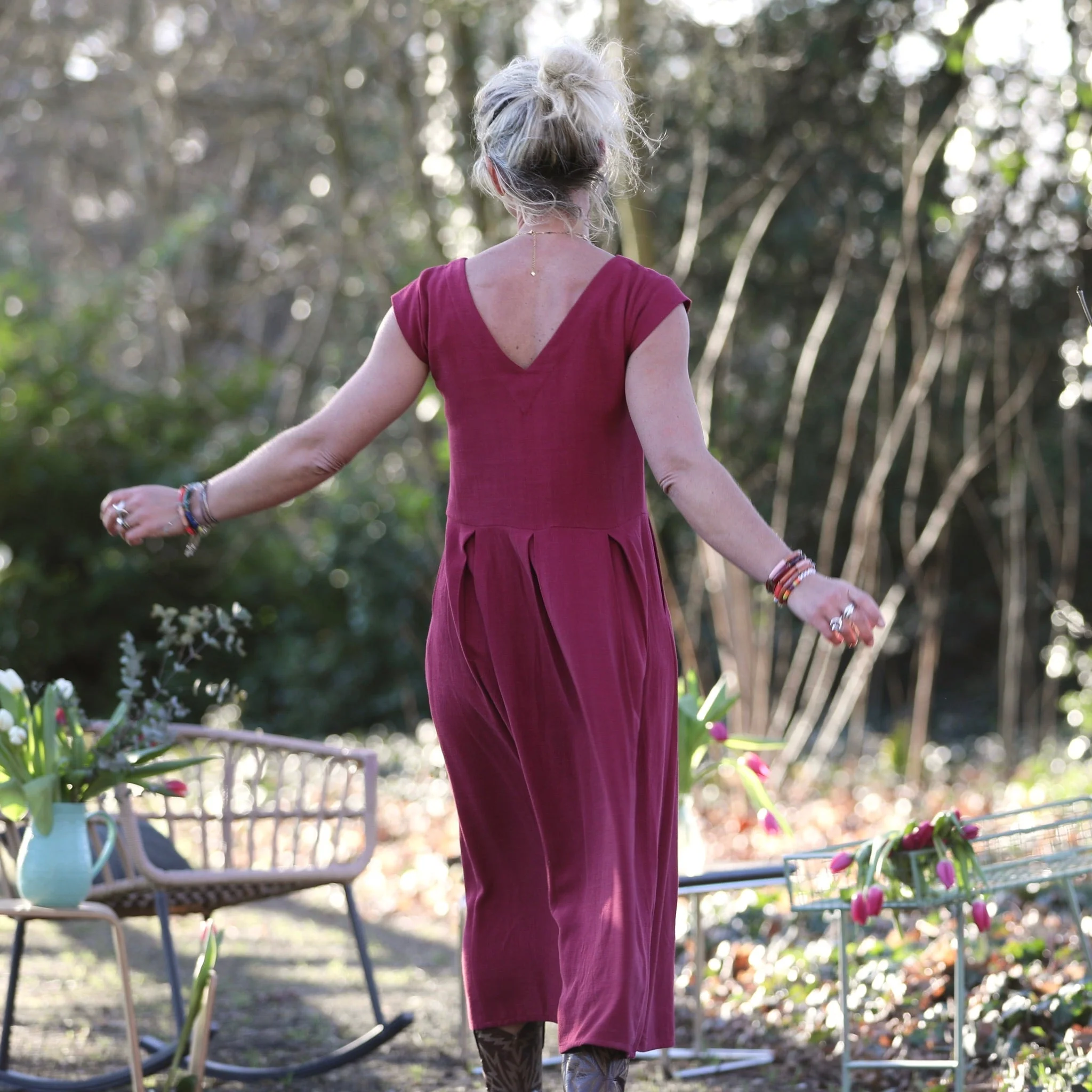 Robe Louison - viscose/lin cerise noire - Image 4
