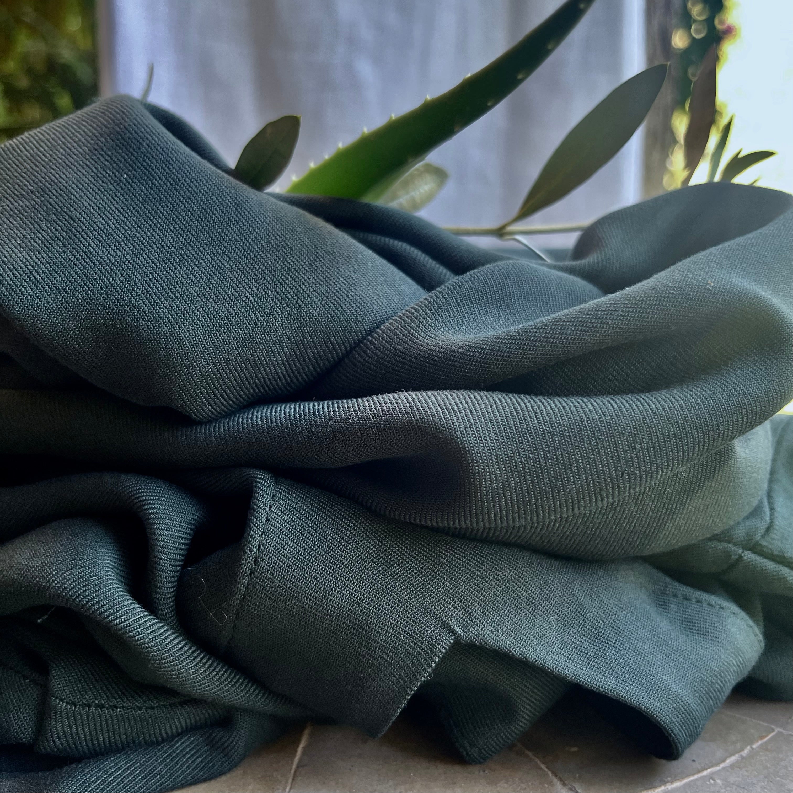 Robe Manelle  - sergé de viscose vert anglais - Image 13