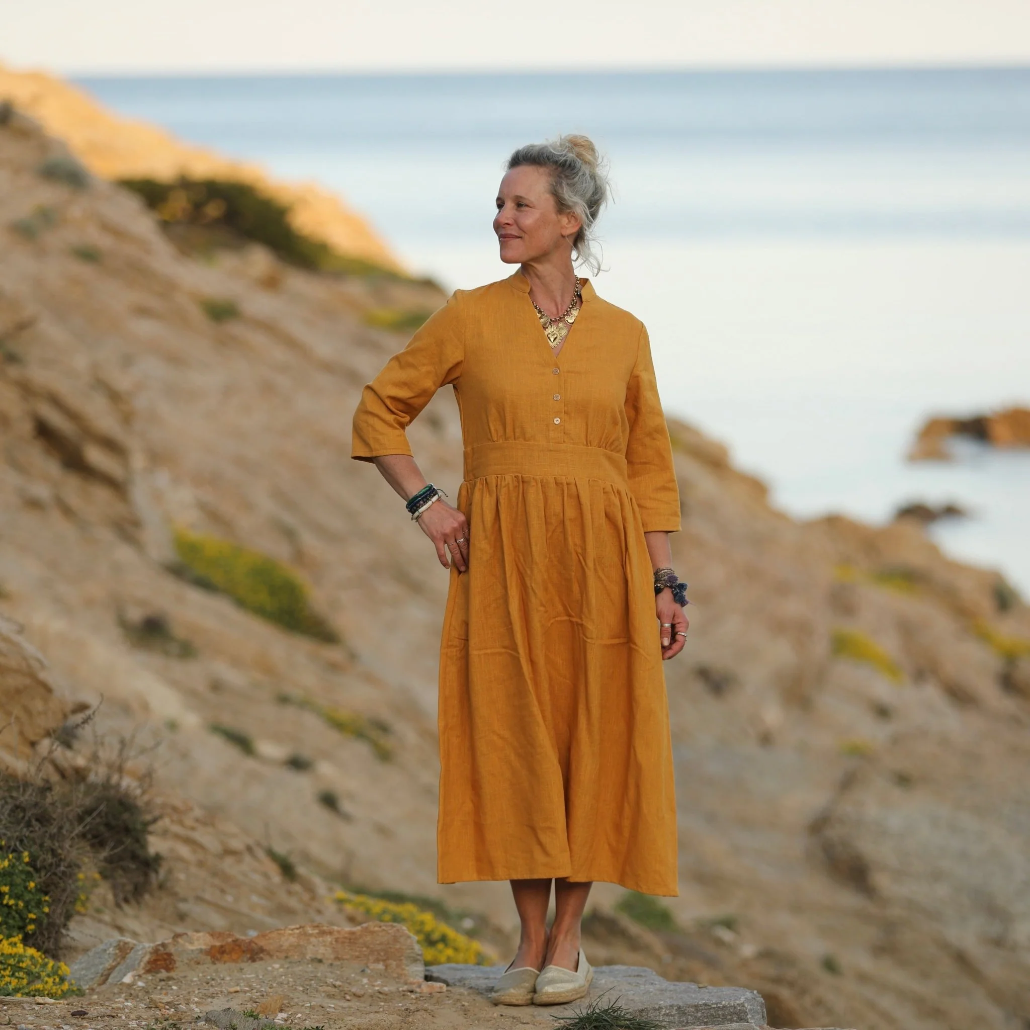 Robe Manon - lin ocre