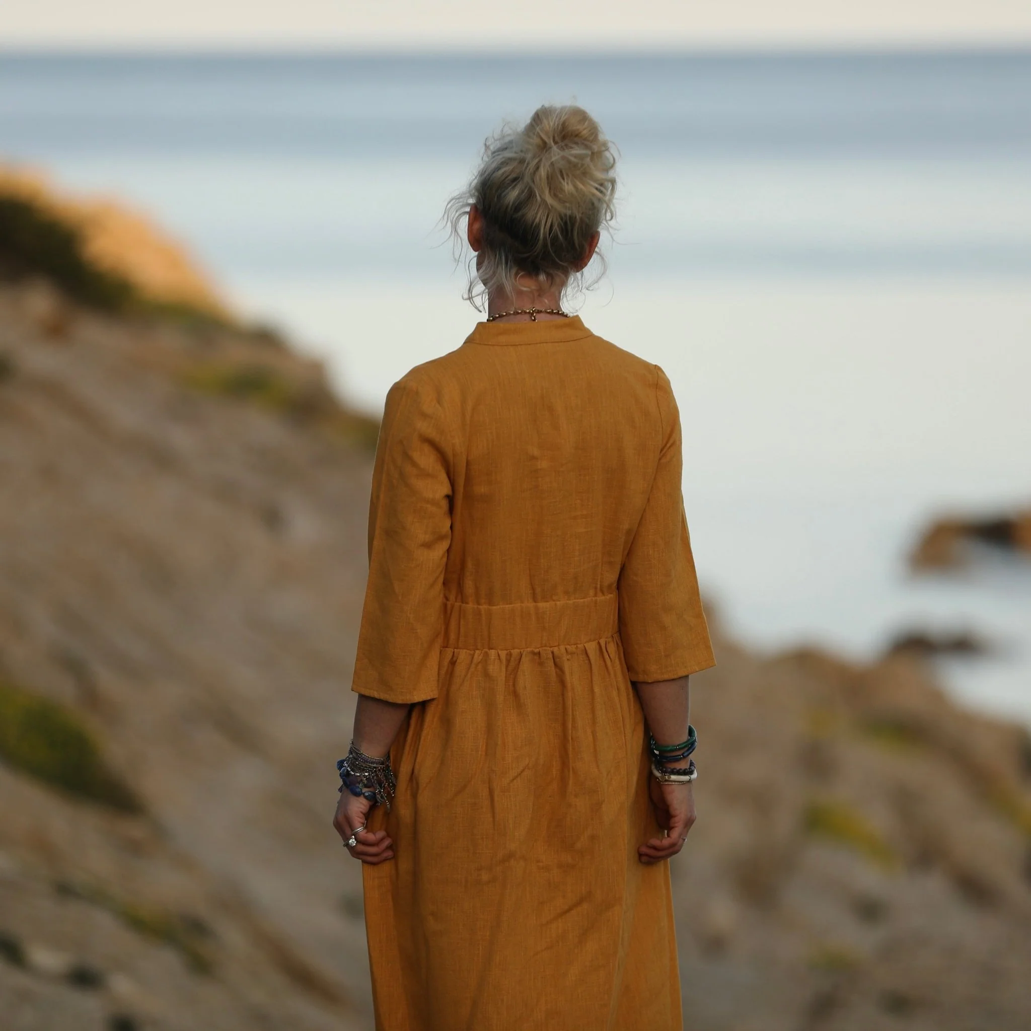 Robe Manon - lin ocre - Image 6