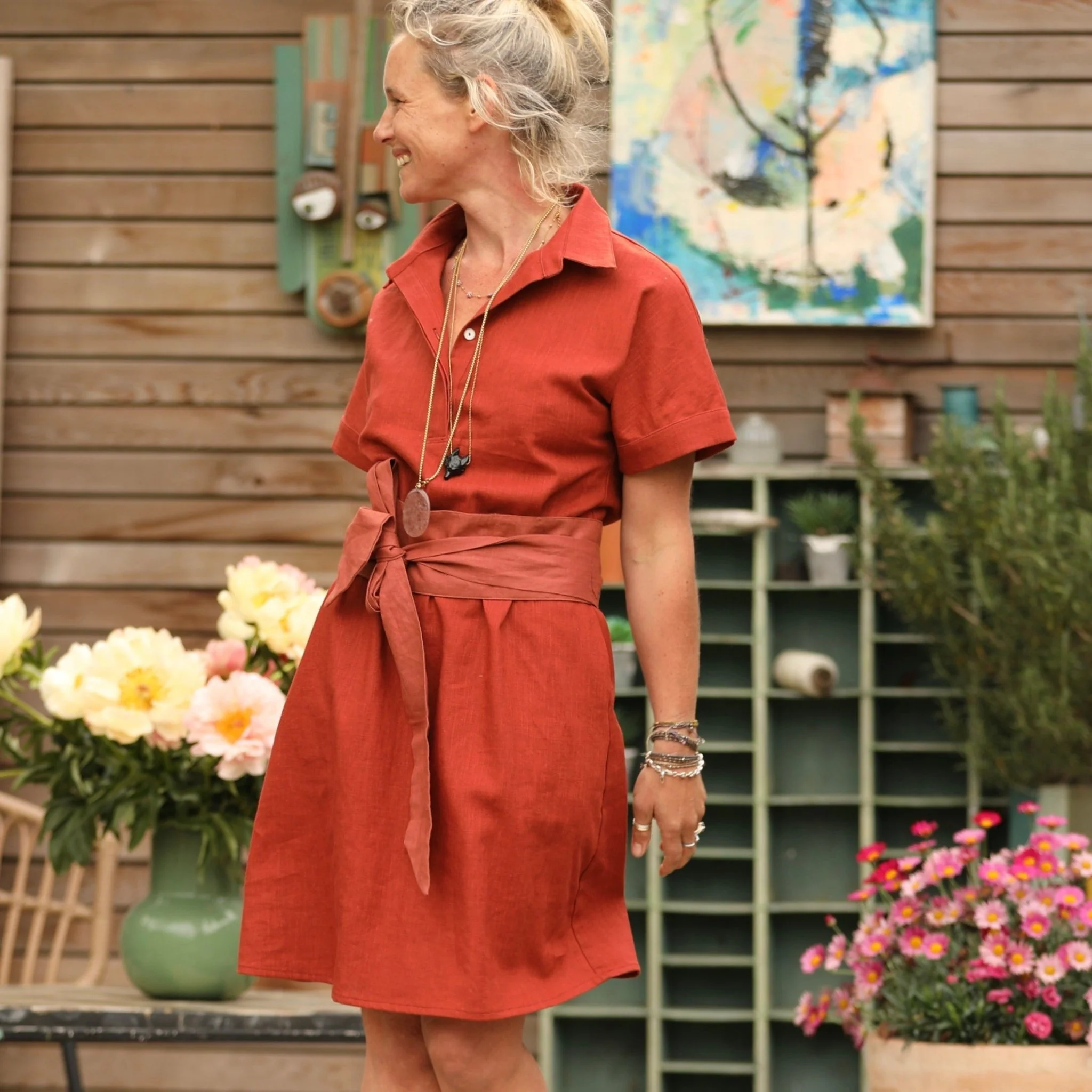 Robe Marlène - lin terracotta - Image 2