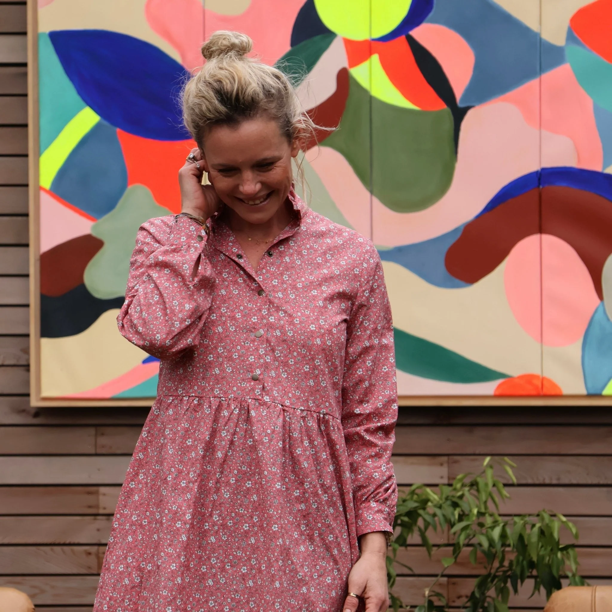 Robe Pomme - longueur midi - coton - coquelicot - Image 8