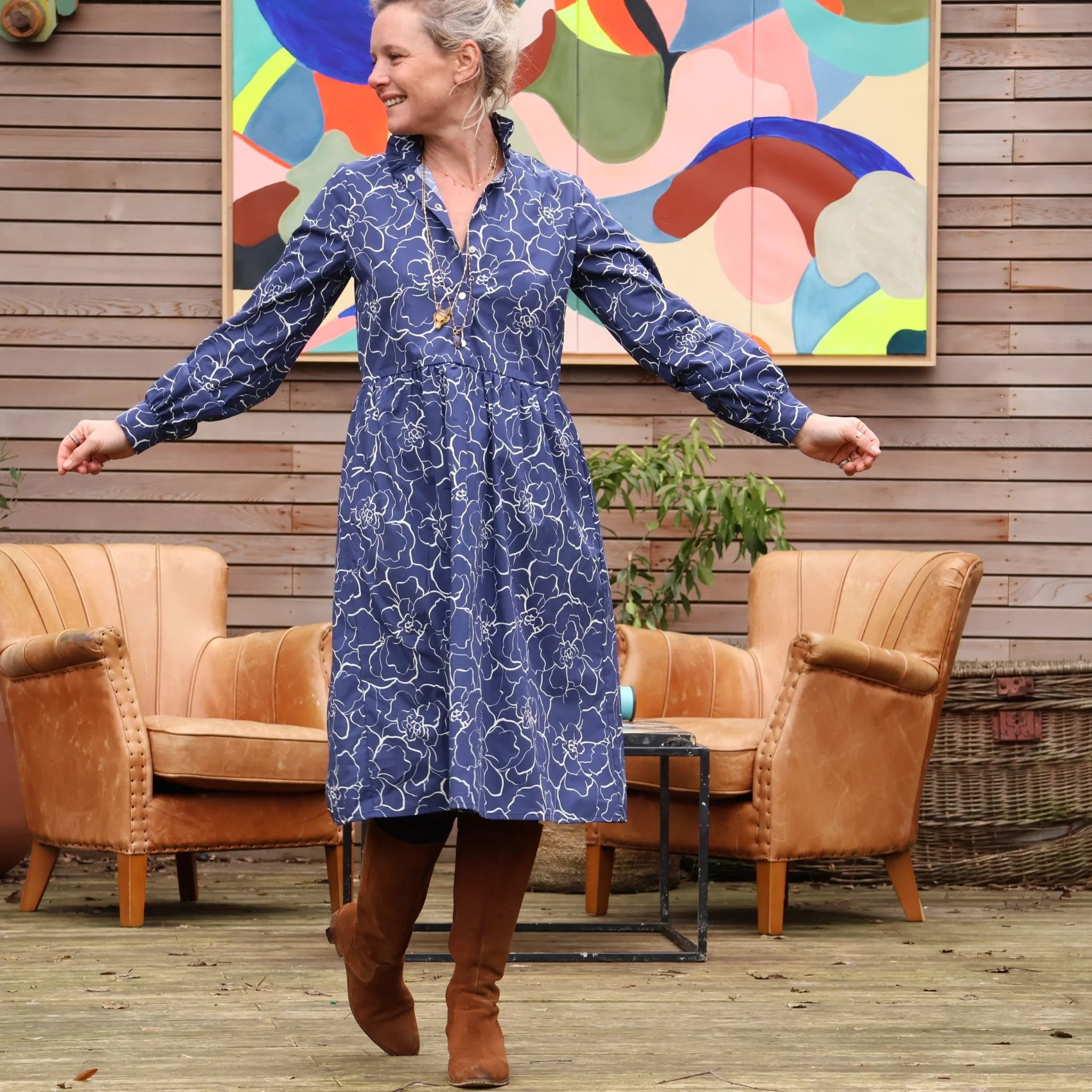 Robe Pomme - longueur midi - coton - magnolia - Image 6