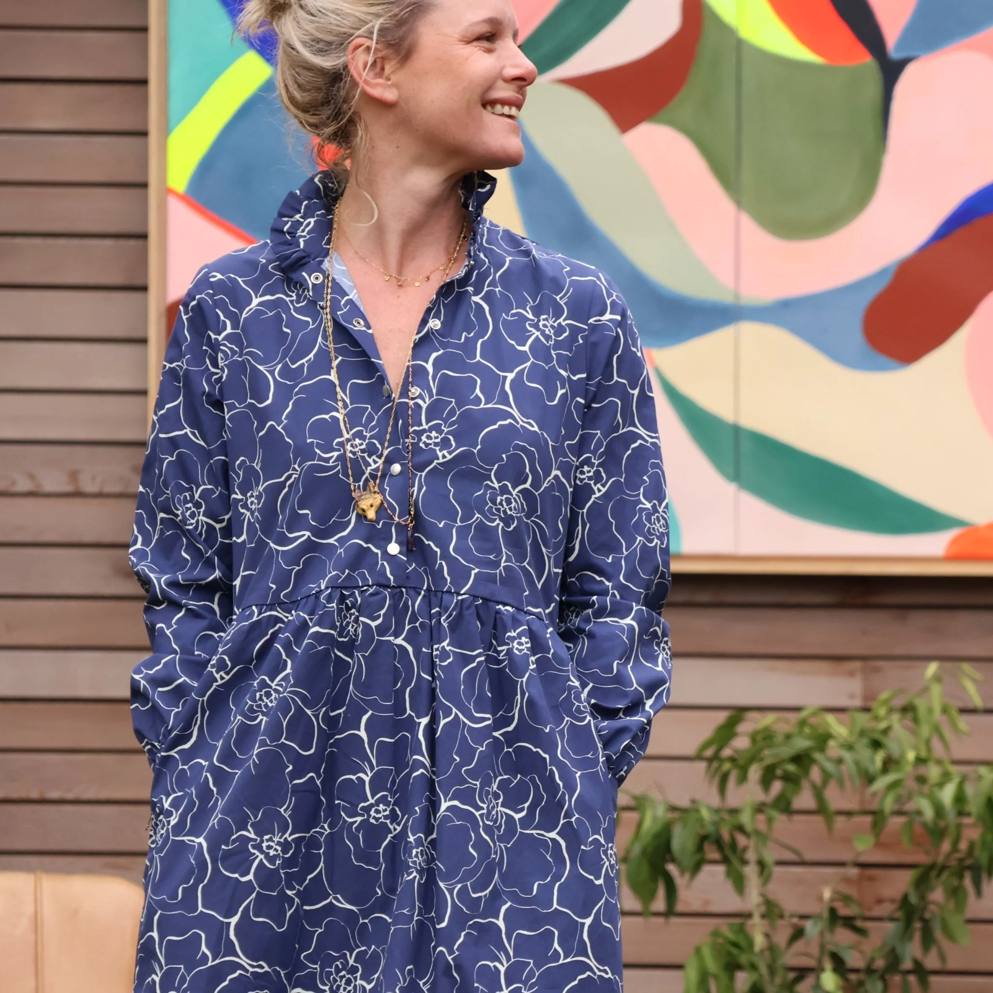 Robe Pomme - longueur midi - coton - magnolia - Image 8